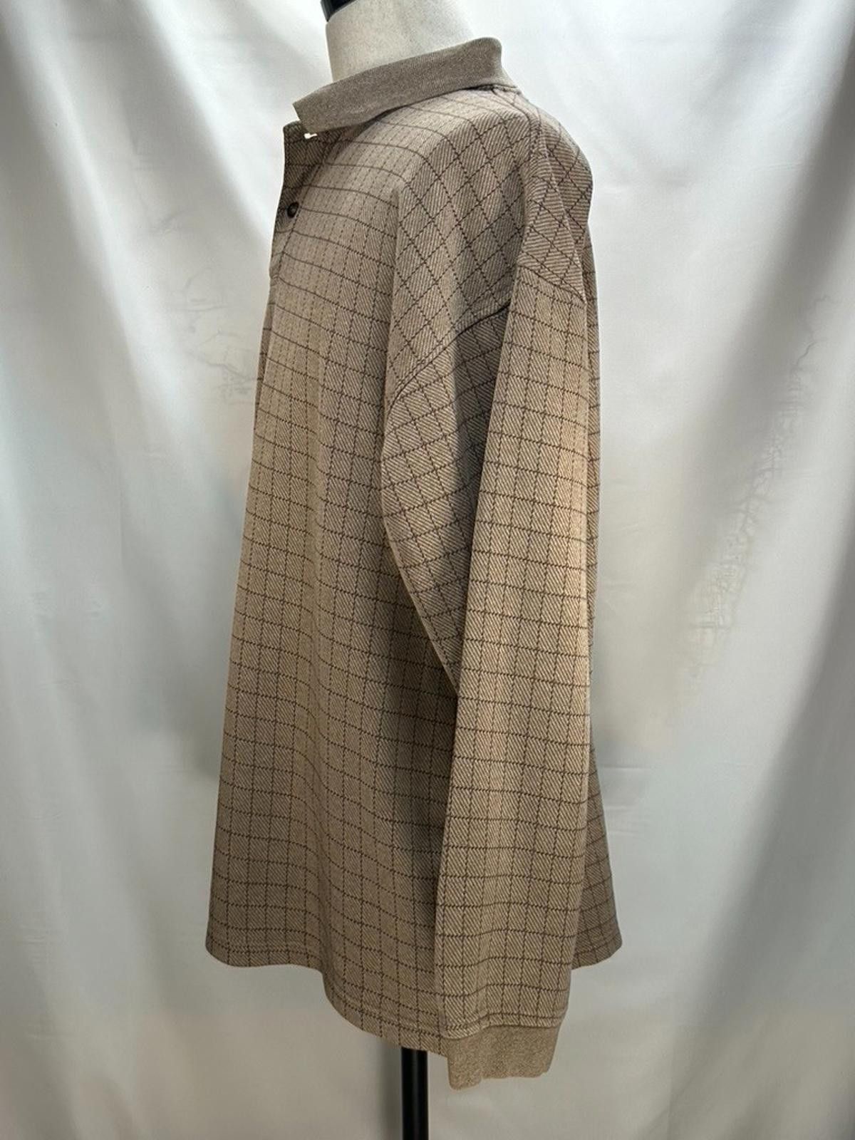 Izod Izod 100% Cotton Checked Pullover Sweater Brown Men's 2XL Size US XXL / EU 58 / 5 - 2 Thumbnail