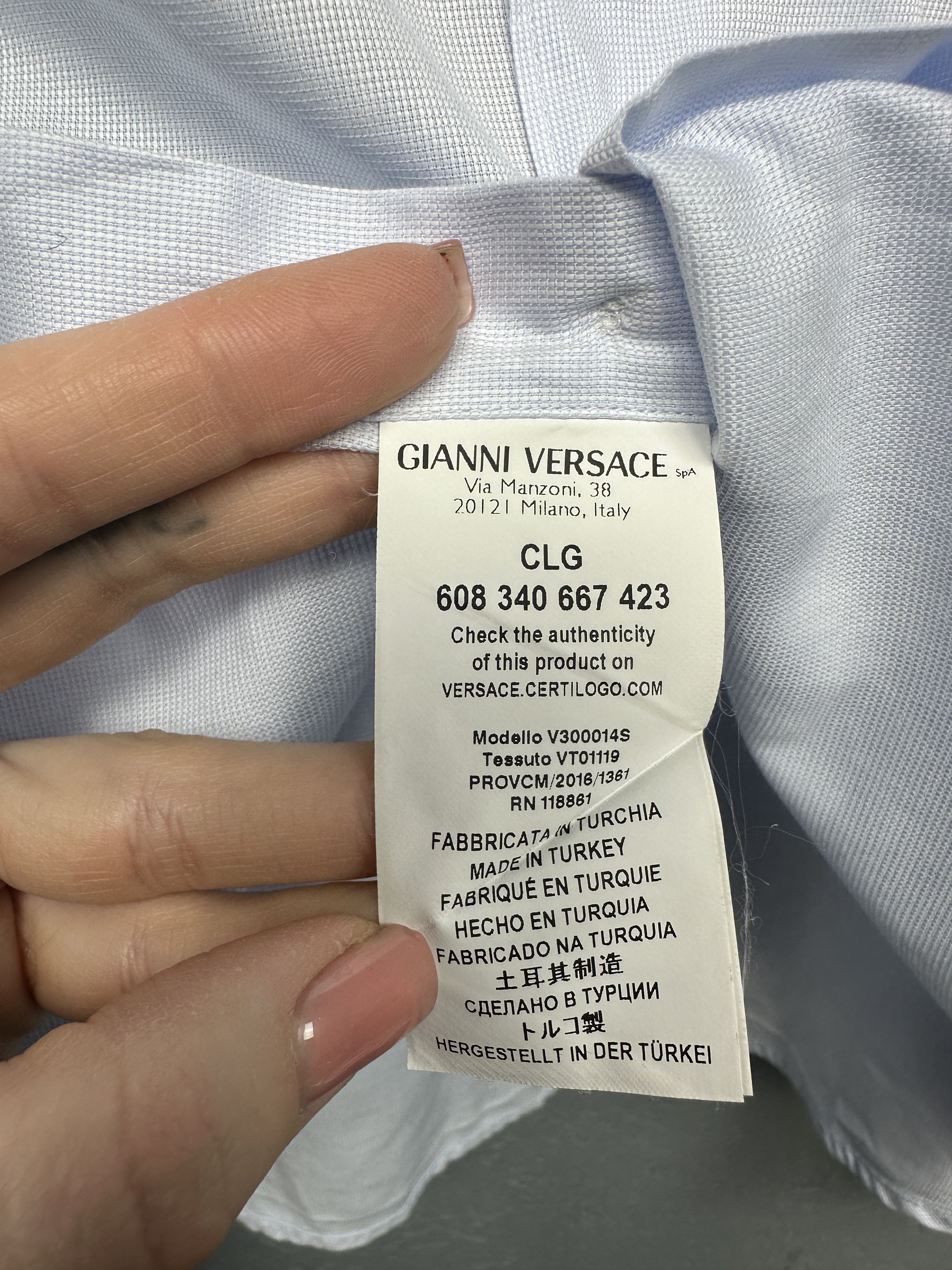Versace Versace Collection Mens Long Sleeve Shirt Size US L / EU 52-54 / 3 - 6 Thumbnail