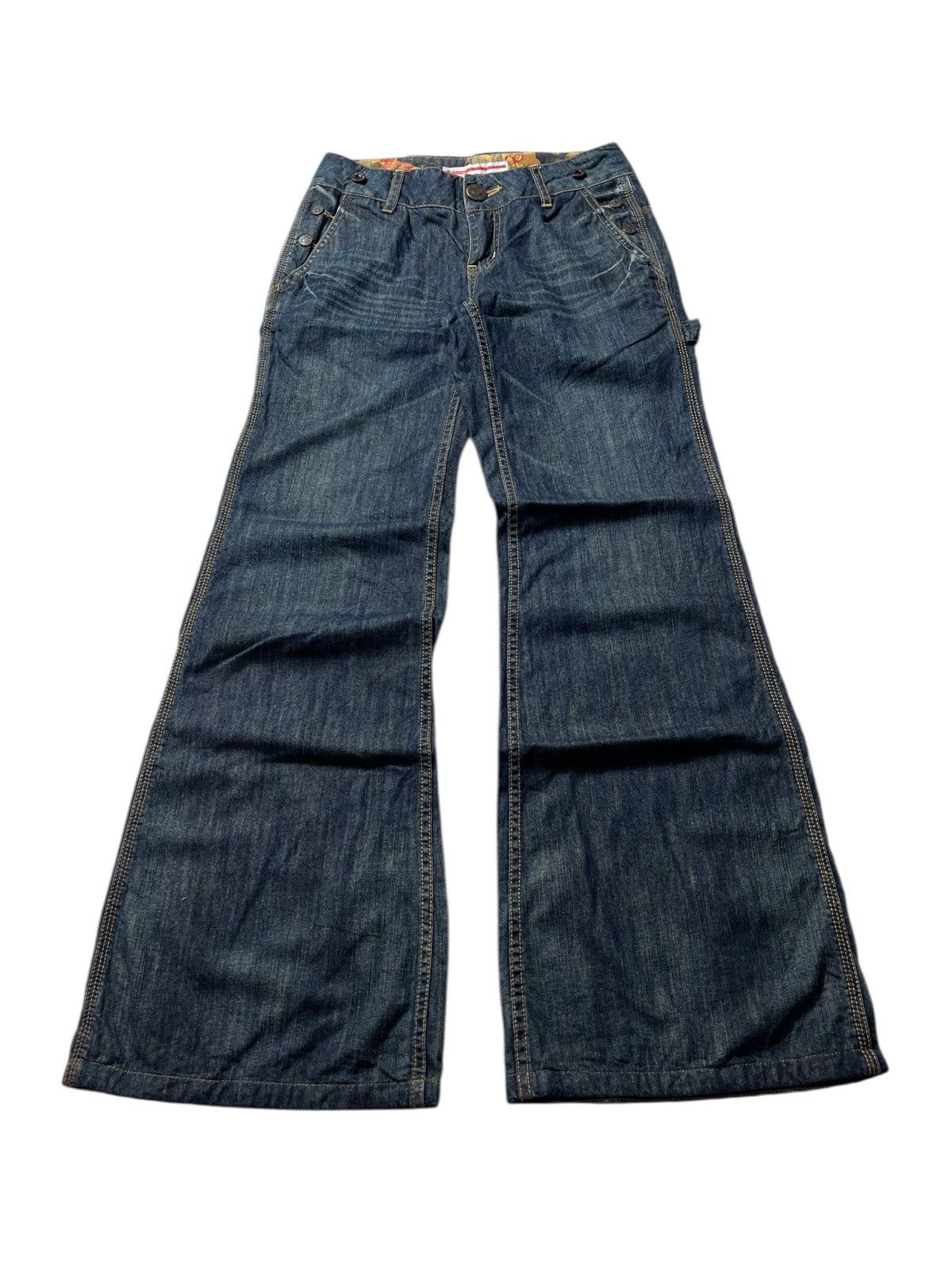 Japanese Brand Vintage Bobson Super Flared Carpenter Washed Pants Size US 28 / EU 44 - 1 Thumbnail