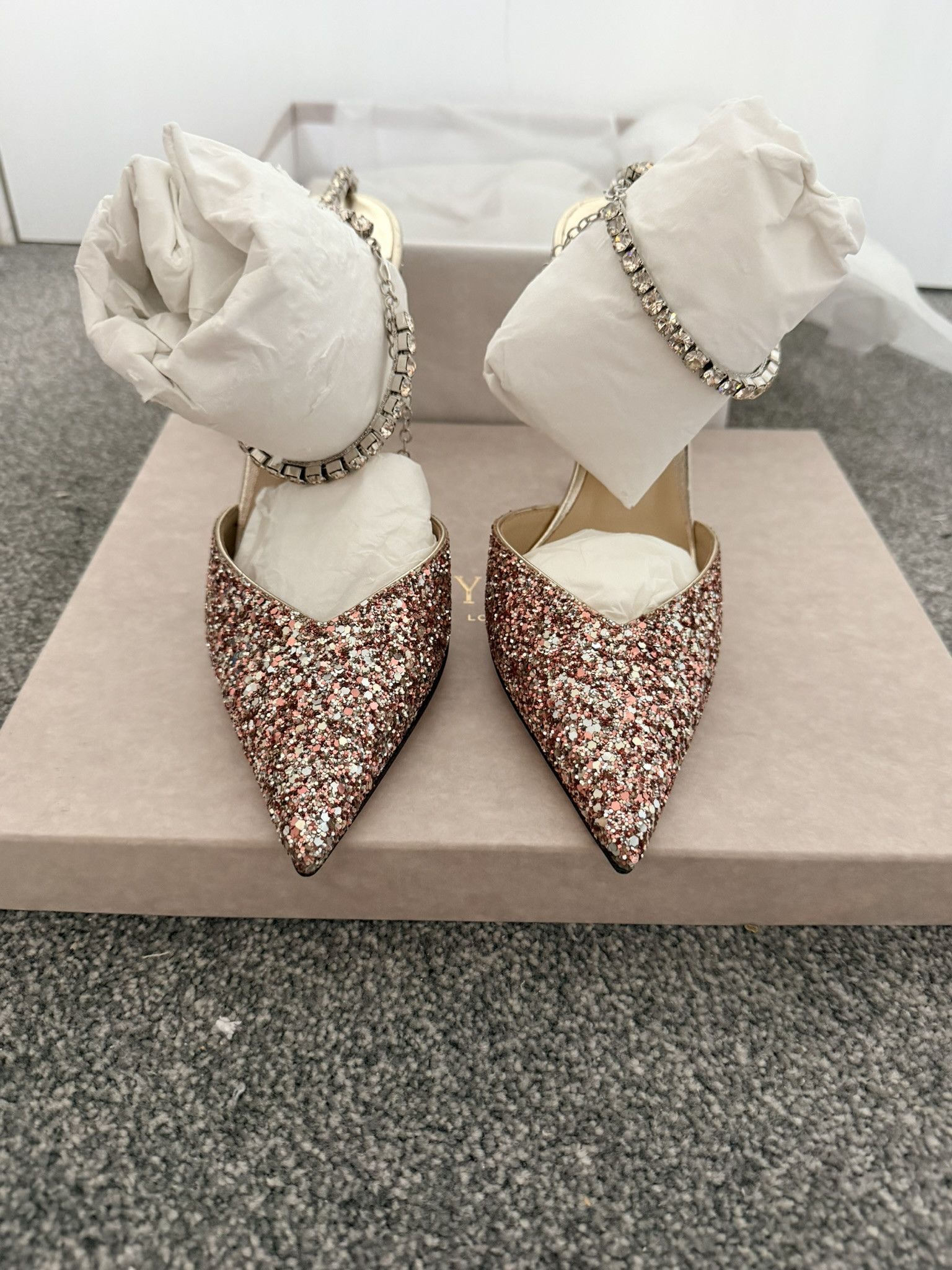 Jimmy Choo Jimmy Choo Saeda 38 Bao Rose Mix Crystal Honey Size US 8 / IT 38 - 2 Thumbnail