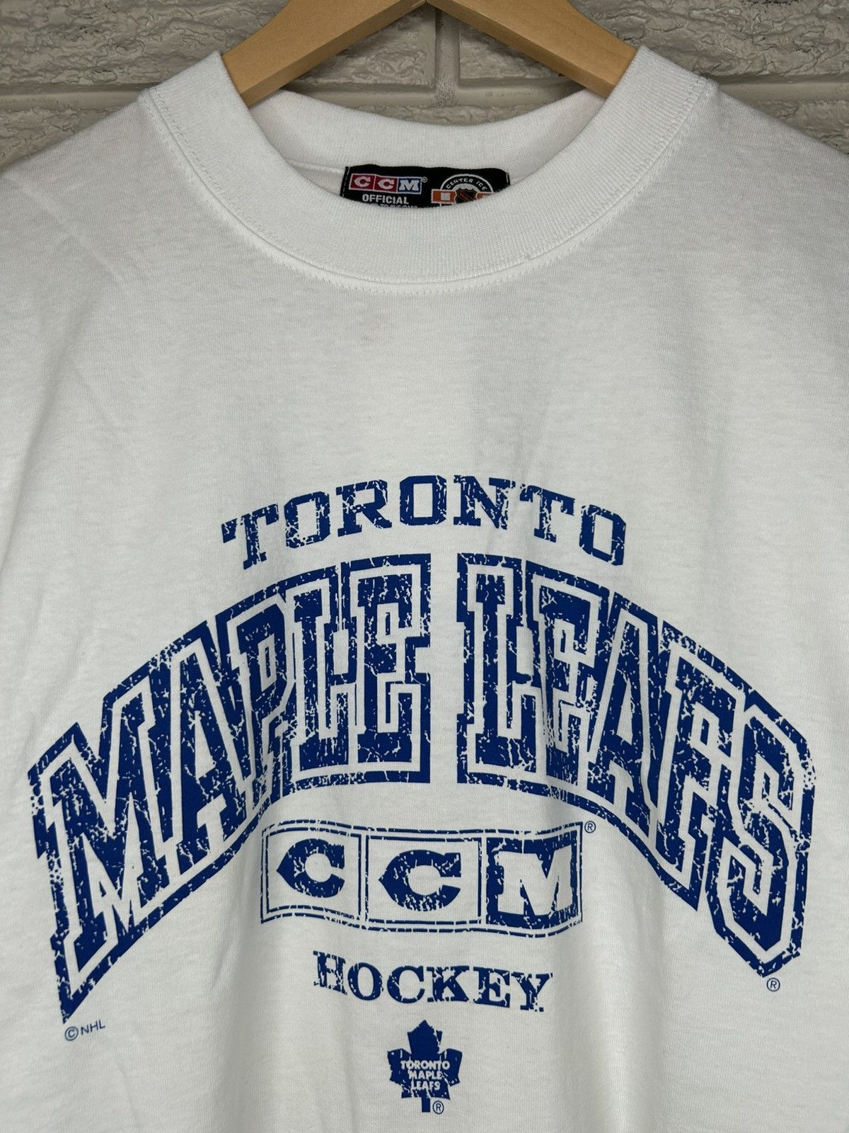 Ccm Vintage CCM Toronto Maple Leafs Spell Out Shirt Size US M / EU 48-50 / 2 - 3 Thumbnail