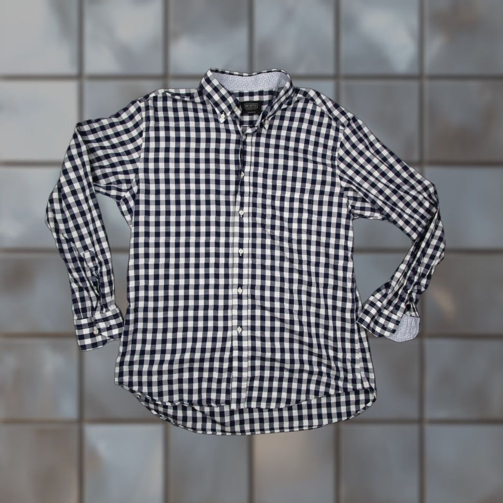 Vintage VINTAGE Mirto Shirt Mens XL Blue White Gingham Check Button-Down Classic Spain 1956" Size US XL / EU 56 / 4 - 1 Thumbnail