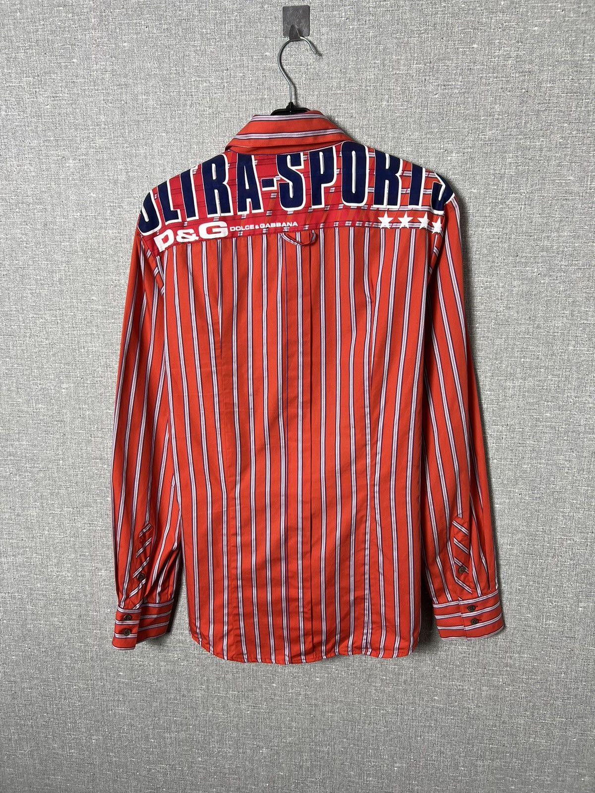 Dolce & Gabbana Dolce Gabbana Button Striped Shirt Big Logo Ultra Sports D&G Size US S / EU 44-46 / 1 - 1 Thumbnail