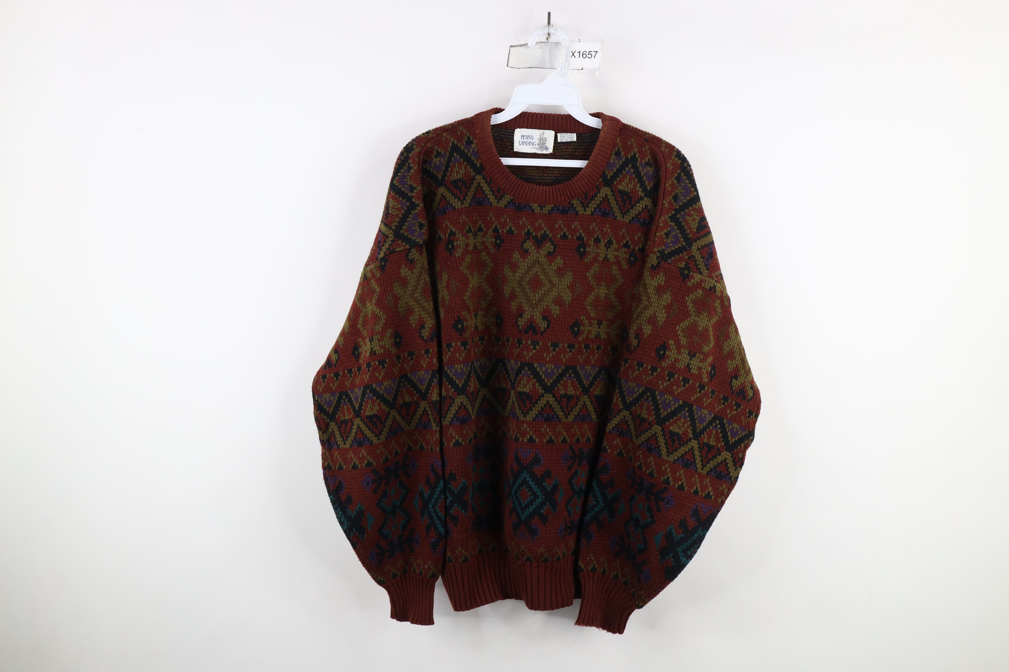 Vintage Vintage 90s Streetwear Southwestern Fiesta Knit Sweater Size US XL / EU 56 / 4 - 1 Thumbnail
