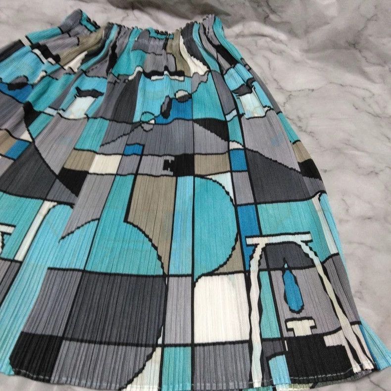 Issey Miyake issey miyake size:3 Retro blue chemically pleated skirt 25 Size 42" / US 20 - 6 Thumbnail