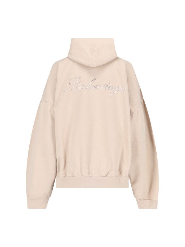 Balenciaga o1srvl11e1225 Round Hoodie in Light Beige Size US S / EU 44-46 / 1 - 2 Thumbnail
