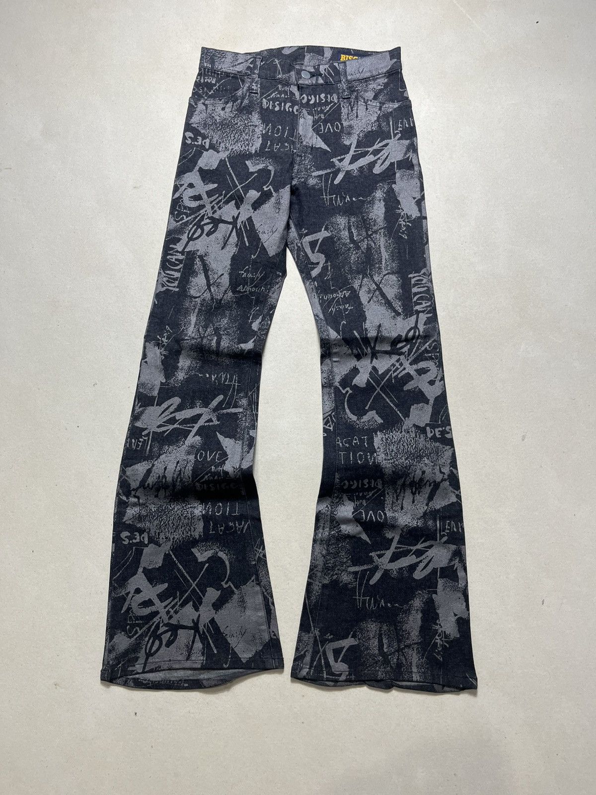 Japanese Brand 🔥HOT🔥Y2K Bison Flareed denim AOP Size US 27 - 2 Thumbnail