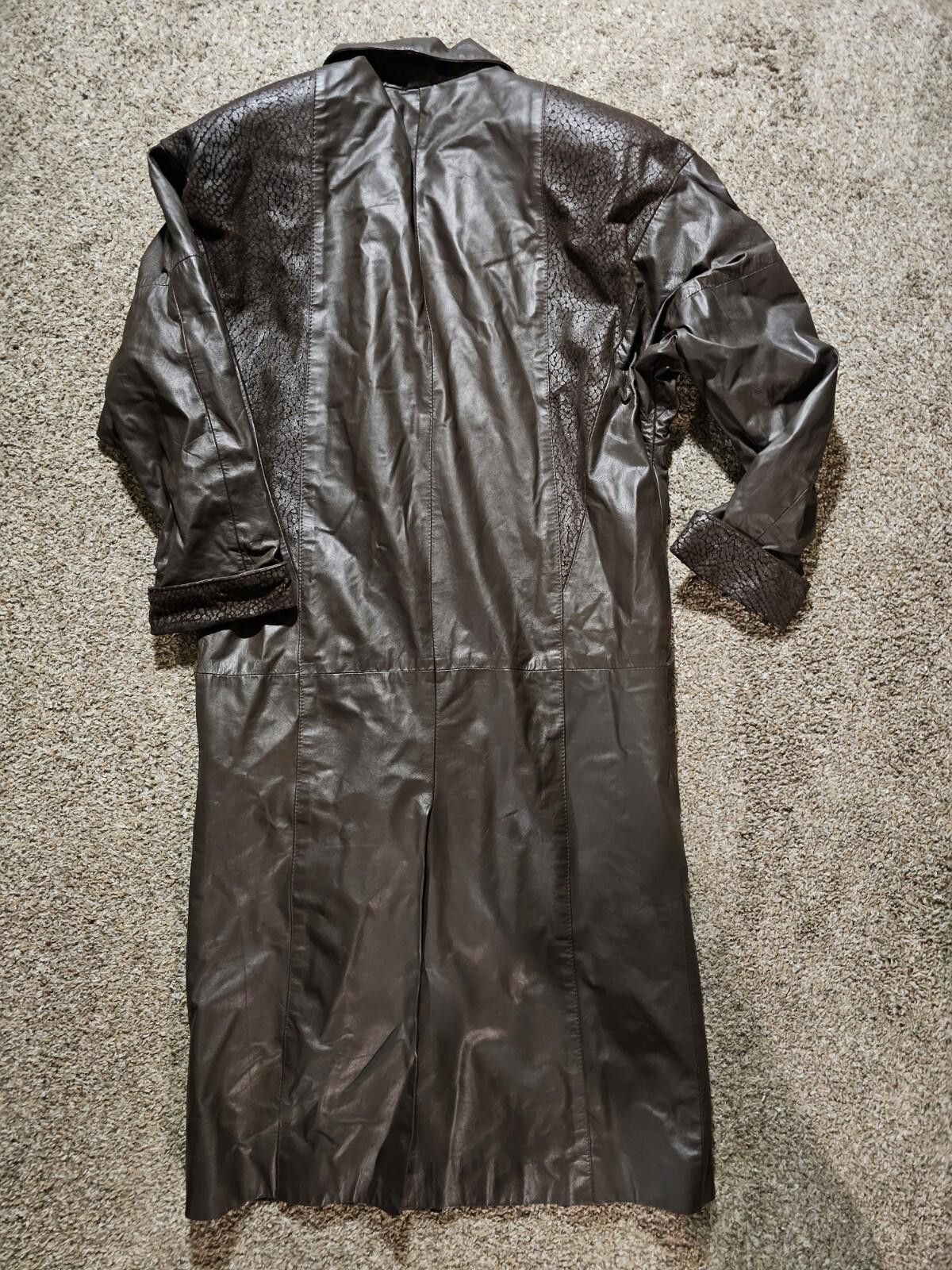 Coming Soon Comint Argentina Long Trench Style Brown Leather Jacket S Size S / US 4 / IT 40 - 7 Thumbnail