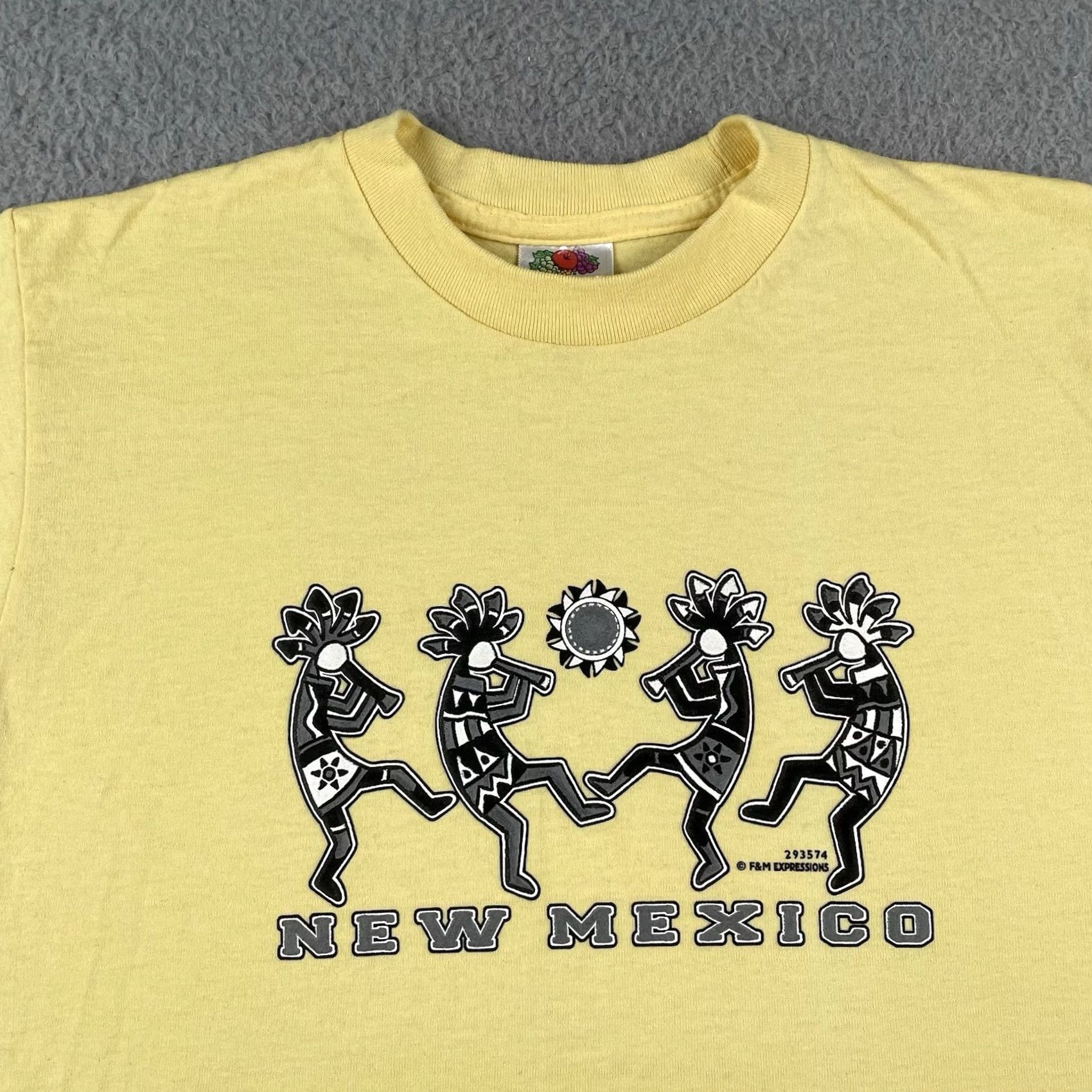 Fruit Of The Loom VINTAGE New Mexico Hopi Kokopelli Aztec Hunched Back Flute Player Glyph Shirt Small Size US S / EU 44-46 / 1 - 2 Thumbnail