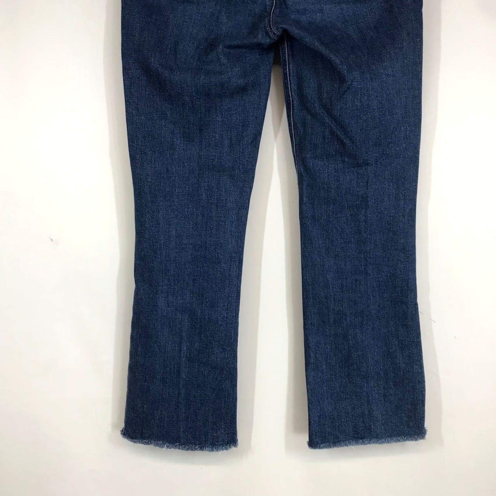 Paige PAIGE Colette Crop Flare Jeans Medium Wash Distressed Raw Hem Size 28 Size 28" / US 6 / IT 42 - 6 Thumbnail