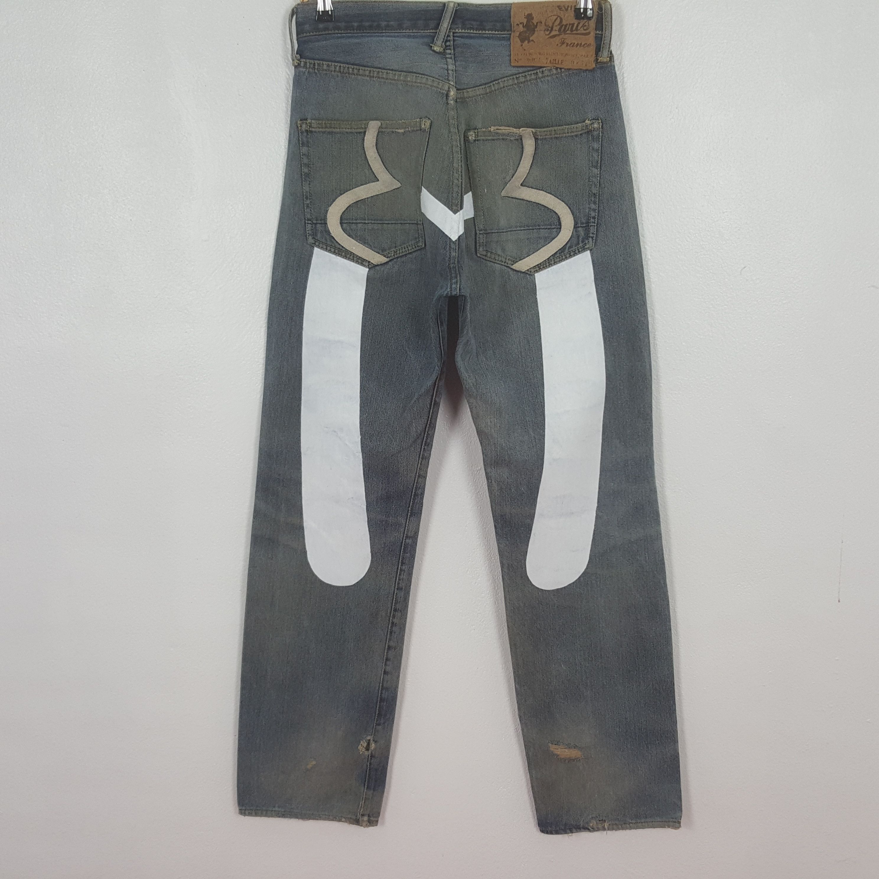 Evisu × Japanese Brand × Streetwear EVISU WHITE DAICOCK JORTS