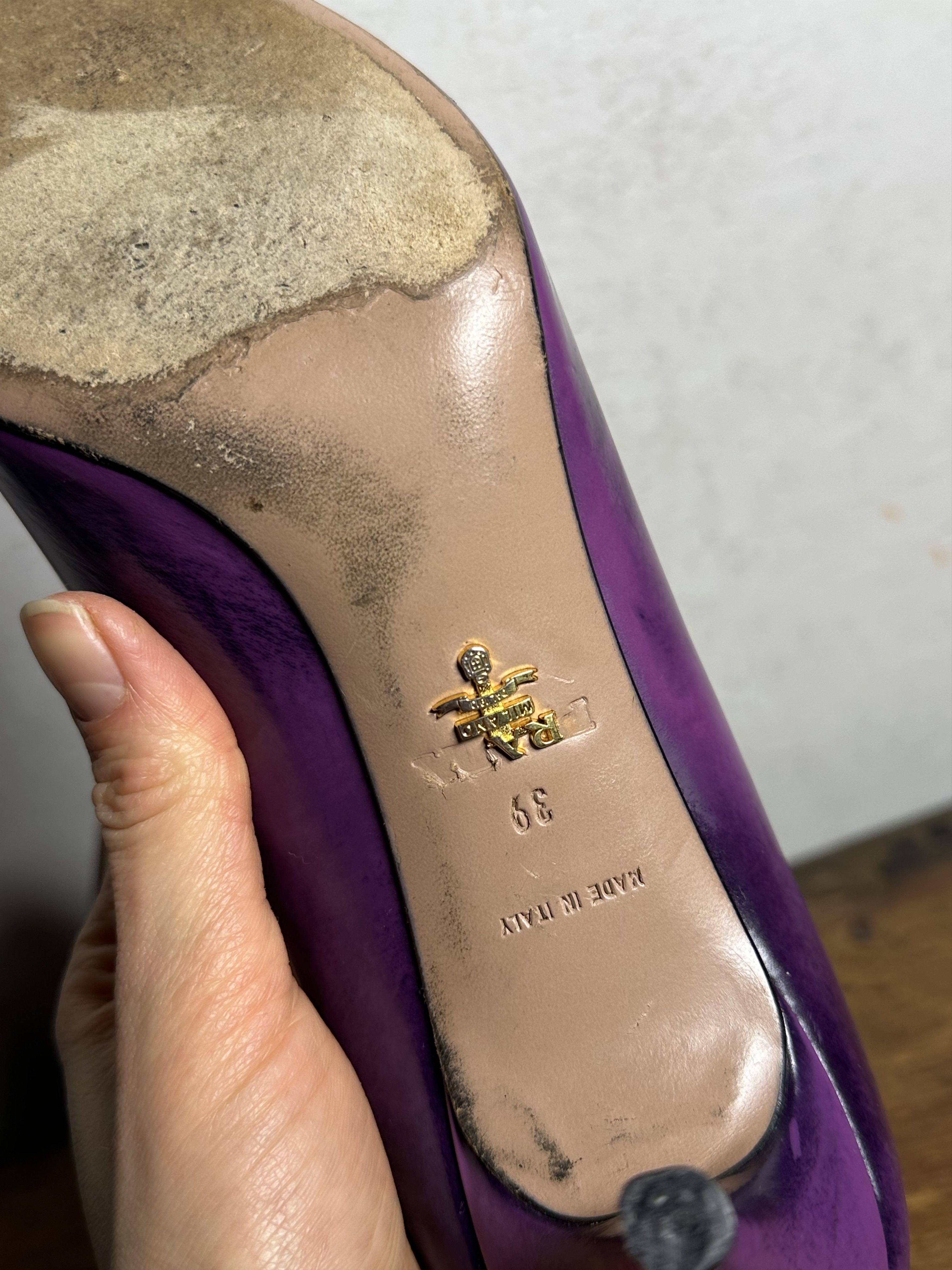 Prada Prada Kitten Heel Eggplant Patent Leather Shoes Size US 9 / IT 39 - 14 Thumbnail