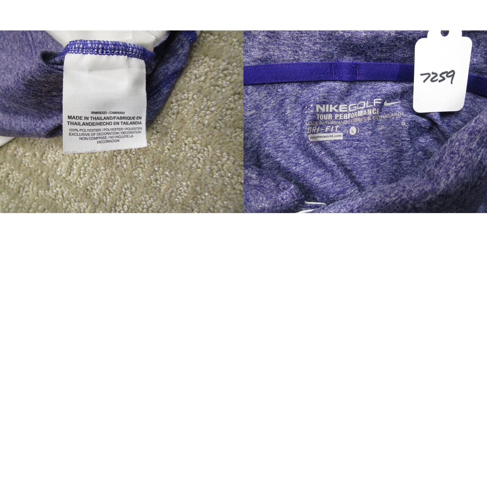 Nike Nike Tour Performance Polo Shirt Men L Purple White Golf Dri Fit Activewear Size US L / EU 52-54 / 3 - 8 Thumbnail
