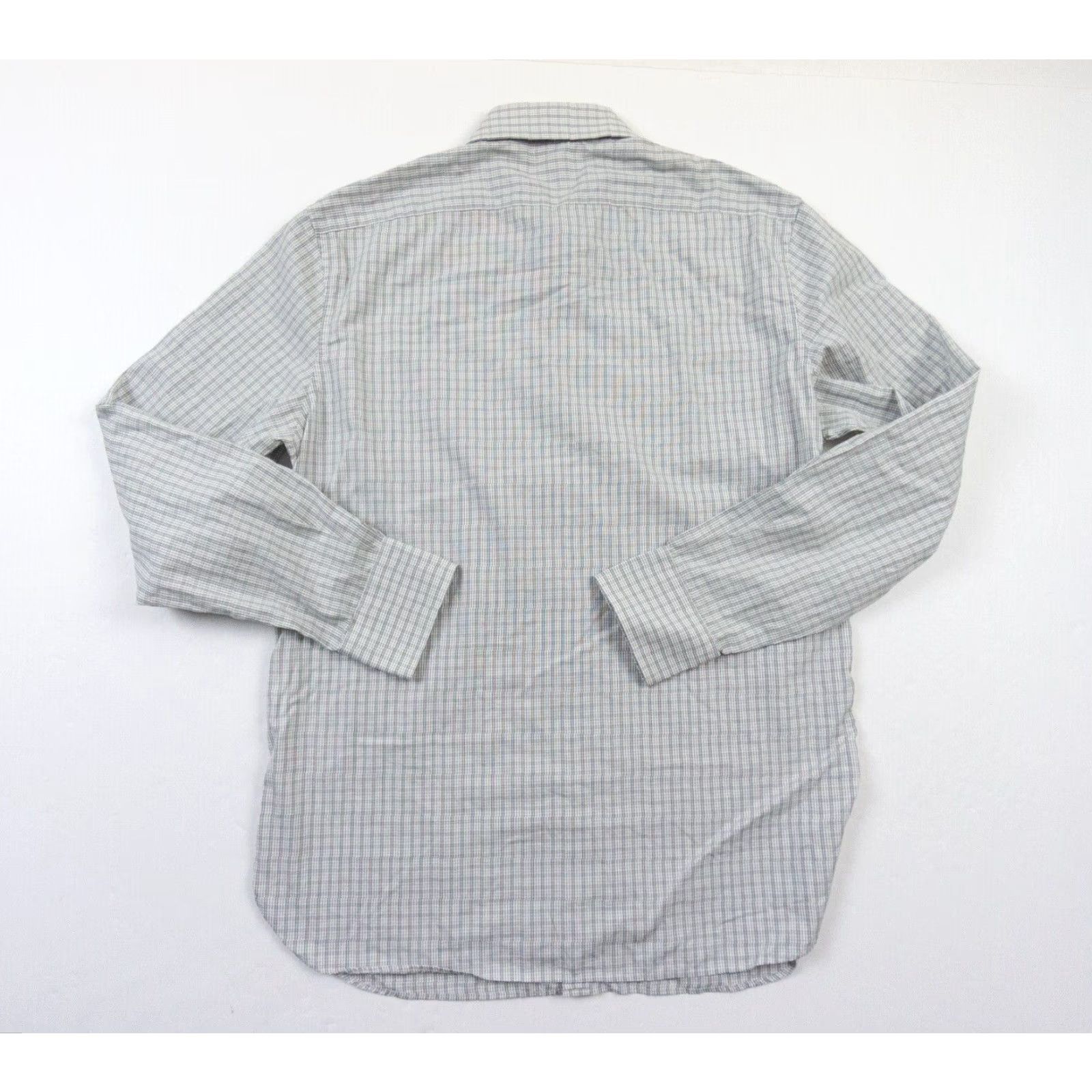 John Varvatos John Varvatos Button Up Shirt Mens 15 32/33 Gray Check Long Sleeve Regular Fit Preppy Size US M / EU 48-50 / 2 - 5 Thumbnail