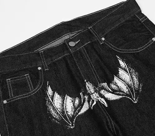 Japanese Brand × Jean Graphic Painted y2k Style Carpenter Baggy Jeans Size US 32 / EU 48 - 3 Thumbnail