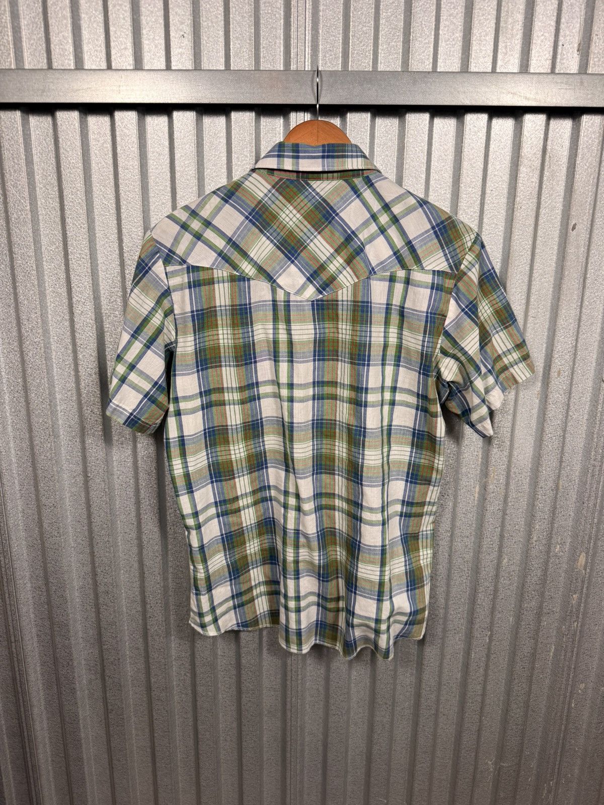 Wrangler Vintage Wrangler Western Pearl Snap Green Plaid Cowboy Shirt Size US L / EU 52-54 / 3 - 5 Thumbnail