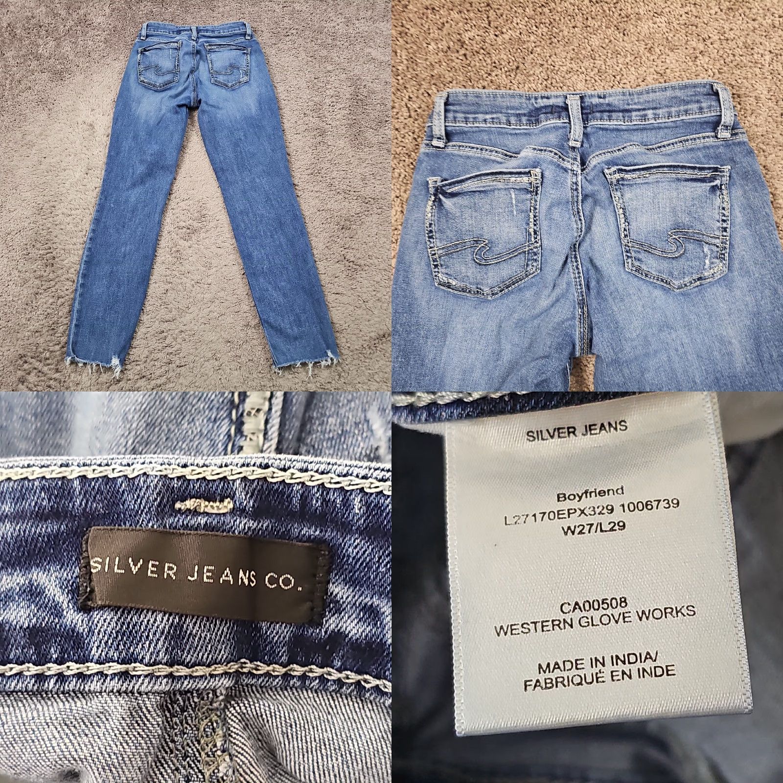 Silver Jeans Co. Silver Jeans Co Jeans Womens 27 Boyfriend Distressed Stretch Denim Casual 24x29 Blue Medium 90s? Wait not allowed. Size 27" / US 4 / IT 40 - 8 Thumbnail