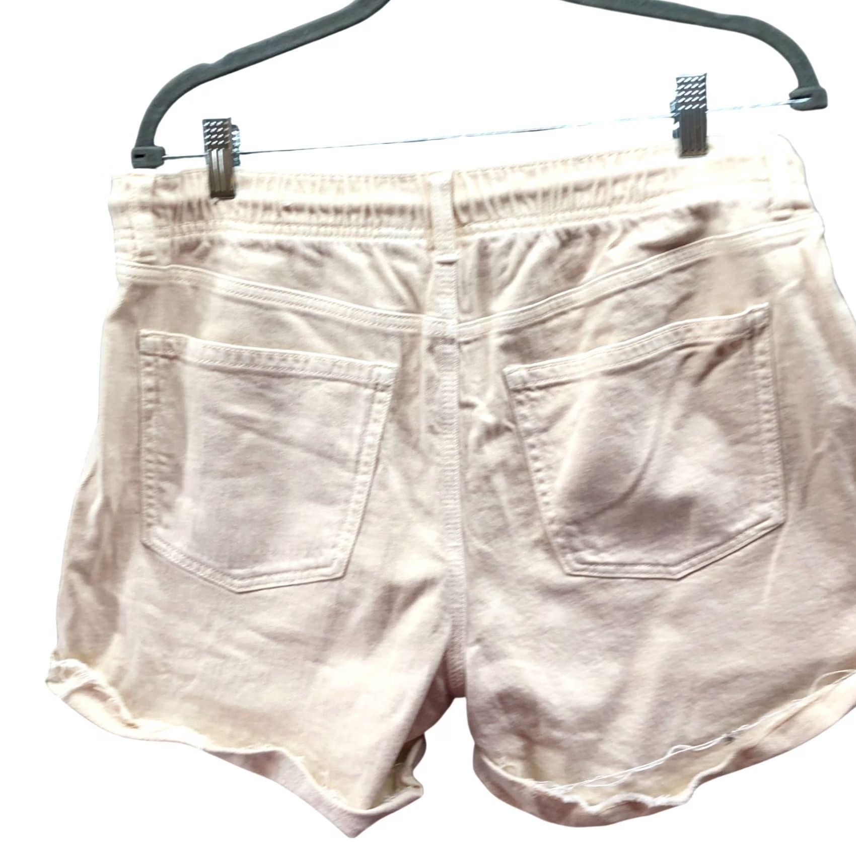 American Eagle Outfitters American Eagle Shorts Womens 10 Stretch Beige Roll Cuff Drawstring High Tomgirl Size 32" / US 10 / IT 46 - 2 Thumbnail