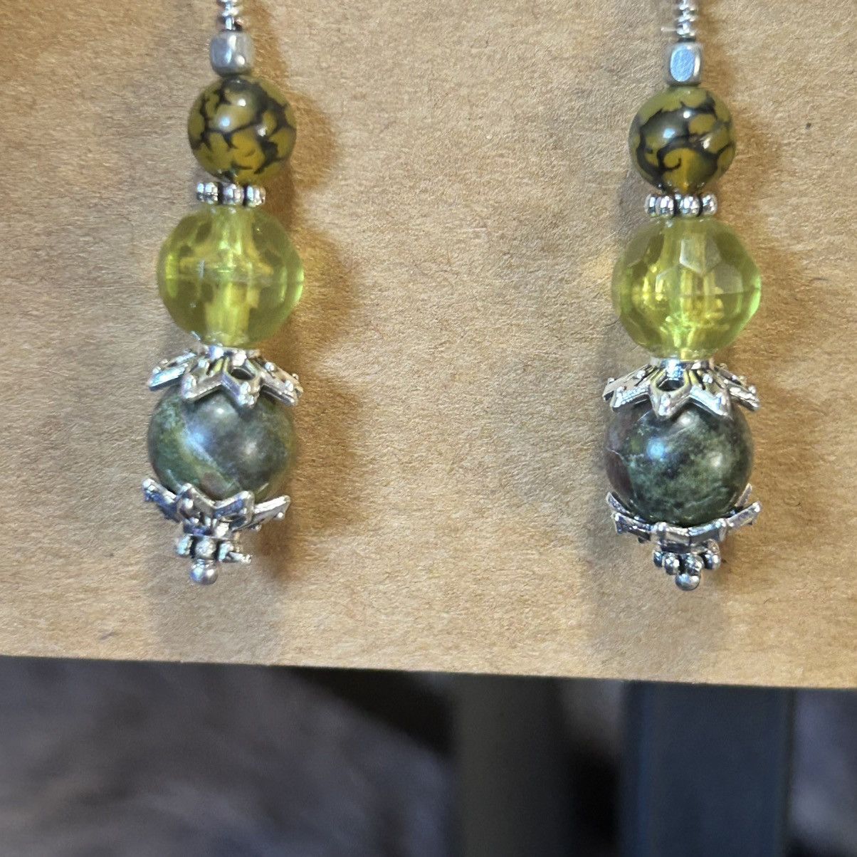 Handmade Handcrafted genuine blood stone dragon vein agate earrings Size ONE SIZE - 3 Thumbnail