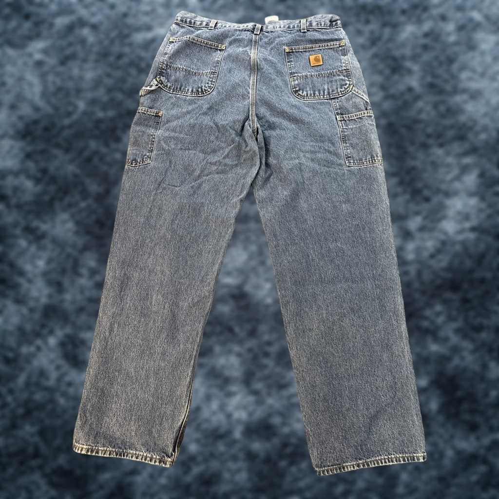 Carhartt VINTAGE Carhartt Jeans Mens 40x32 Relaxed Straight B13 DPS Workwear Utility Blue Cotton Denim Pockets Mens Size US 40 / EU 56 - 1 Thumbnail