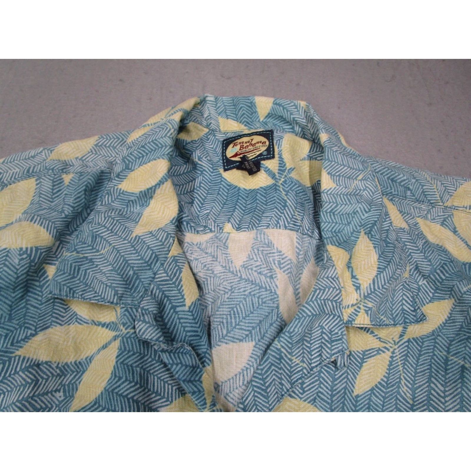 Tommy Bahama VINTAGE Tommy Bahama Mens Extra Large Blue Floral Linen Short Sleeve Button Up Shirt Size US XL / EU 56 / 4 - 3 Thumbnail
