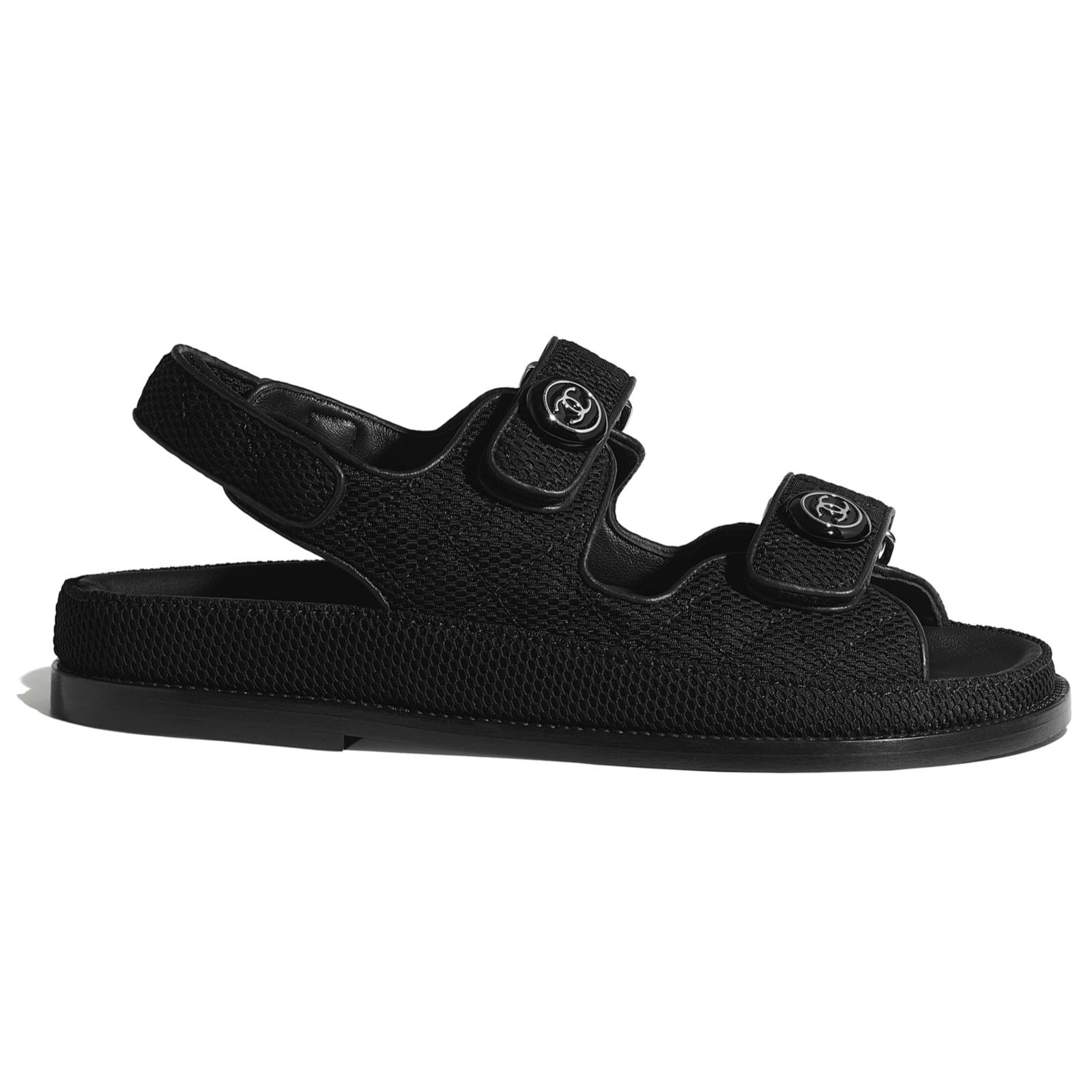 Chanel Chanel 21C Black Fabric Silver CC Logo Mule Slide Strap Size US 6 / IT 36 - 2 Thumbnail