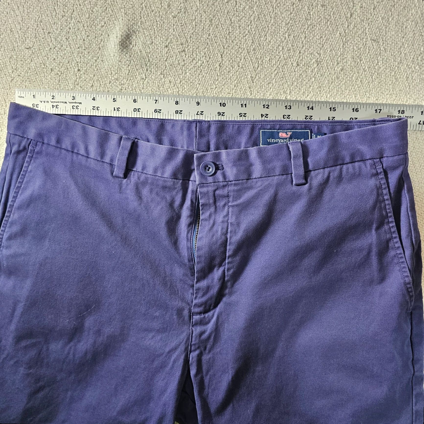 Vineyard Vines Vineyard Vines Chino Shorts Men 36 Indigo Blue Cotton Preppy Casual Regular Inseam 7" Stretch Pockets Flat Front Modern Vintage No Size US 36 / EU 52 - 4 Thumbnail