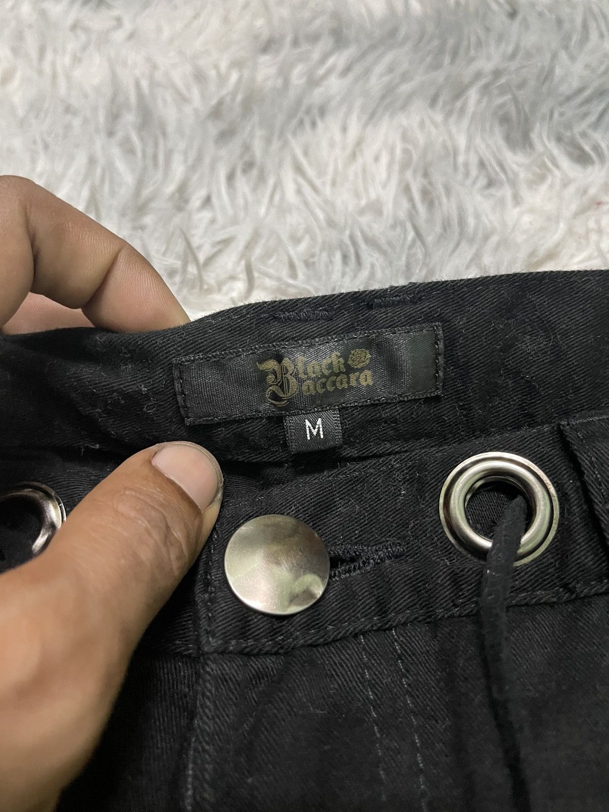 Japanese Brand 2000s PUNK STYLE FLARE CARGO PANT BRAND BLACK BACCARA Size US 30 / EU 46 - 6 Thumbnail
