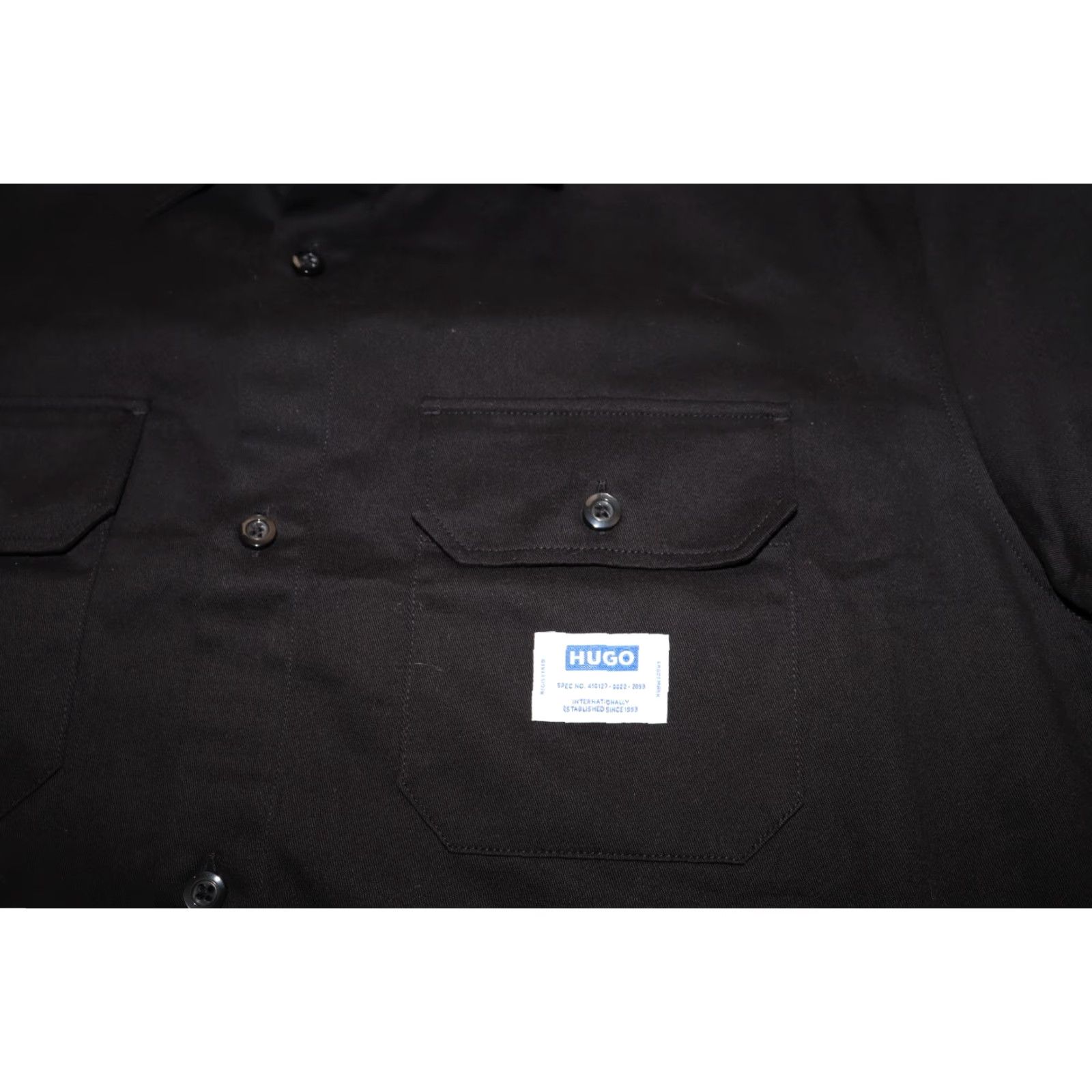 Hugo Boss HUGO BOSS EKYNO BLACK OVERSIZED-FIT SHIRT IN COTTON TWILL SIZE LARGE OVERSIZED Shirt Men L Black Oversized Size US L / EU 52-54 / 3 - 3 Thumbnail