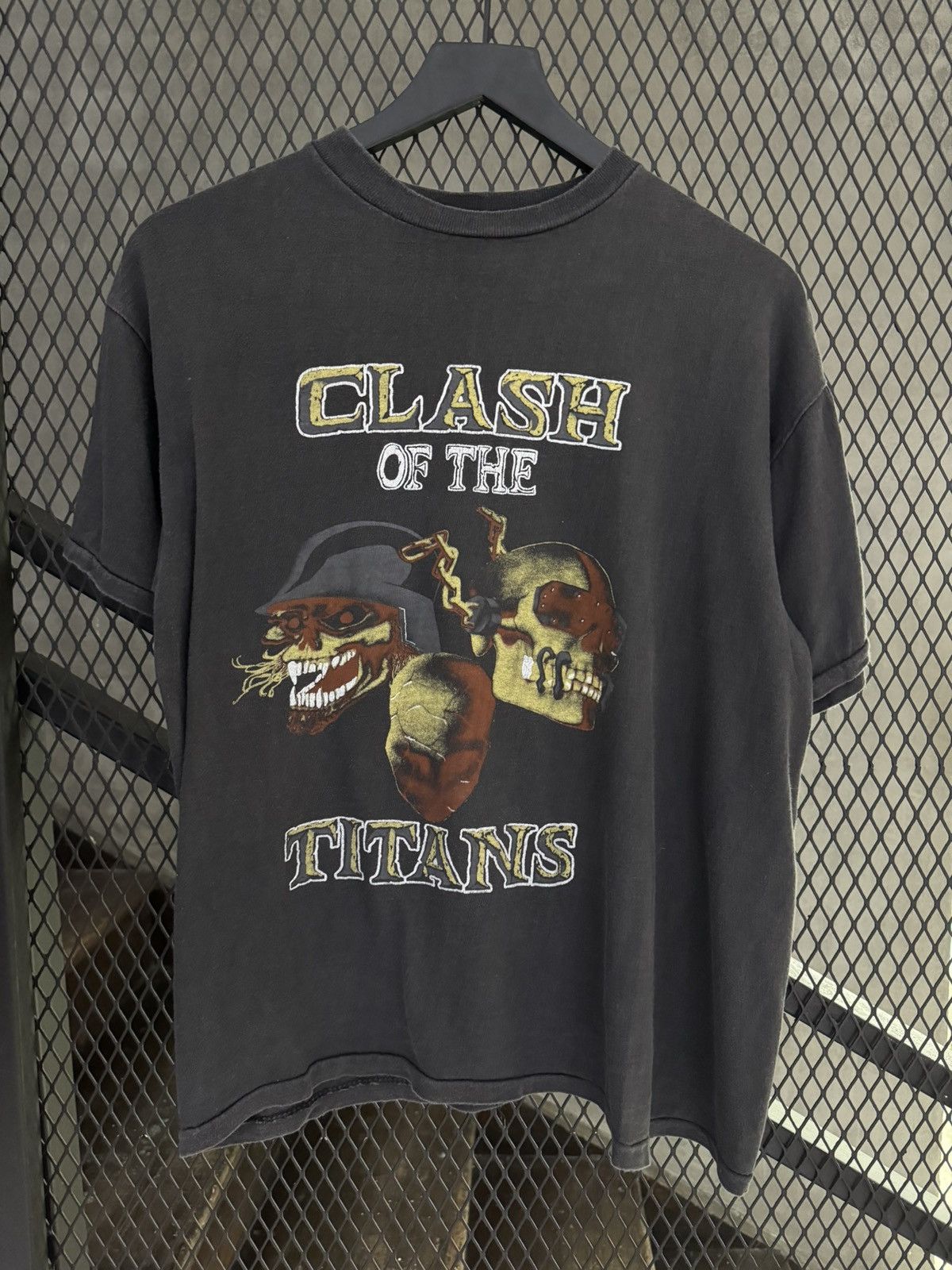 Band Tees Vintage 1990s Clash Of The Titans Slayer Megadeath Testament Size US L / EU 52-54 / 3 - 1 Thumbnail
