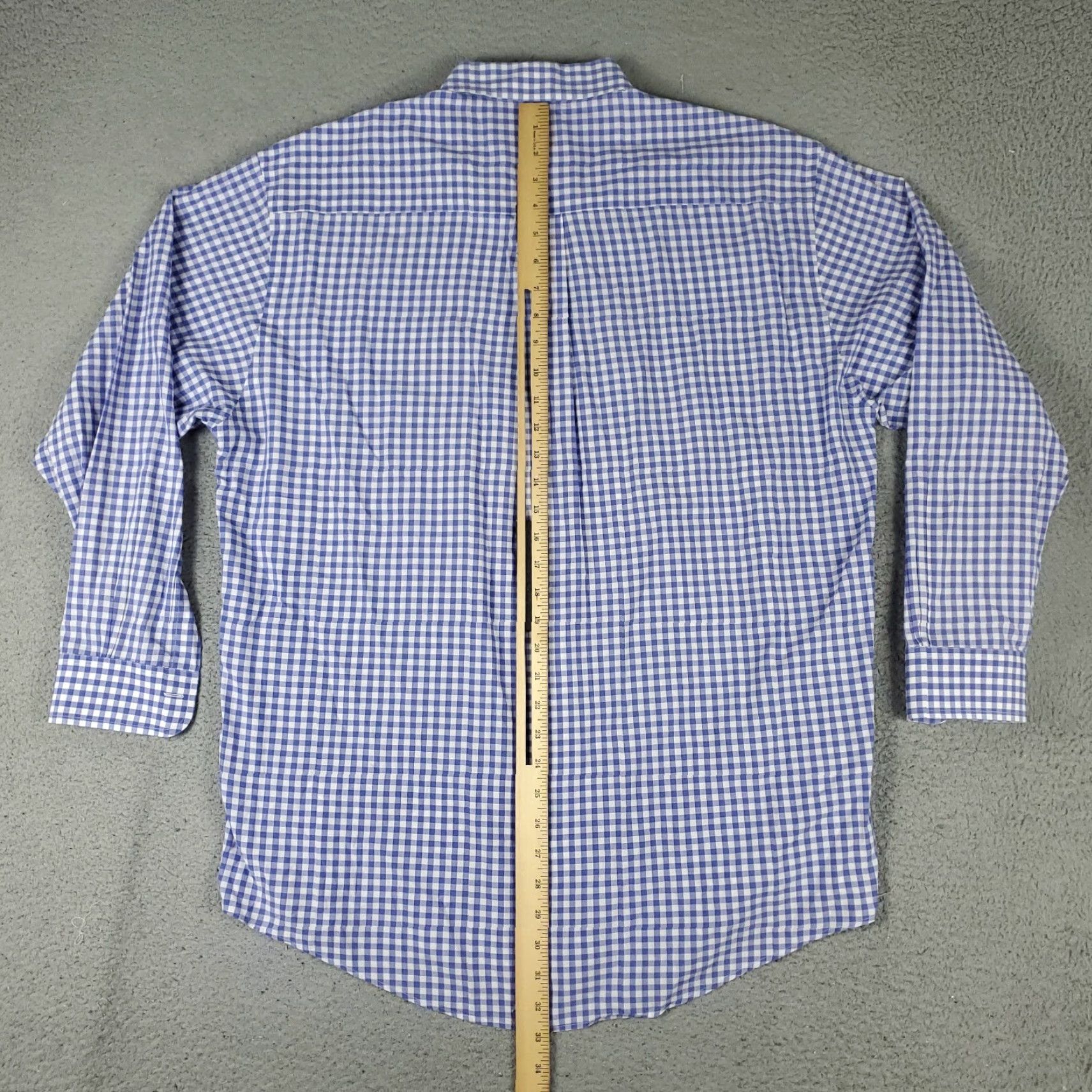 Brooks Brothers Brooks Brothers Dress Shirt Mens 16 Blue Check Long Sleeve Button-Up Regular Fit Size 42R - 4 Thumbnail