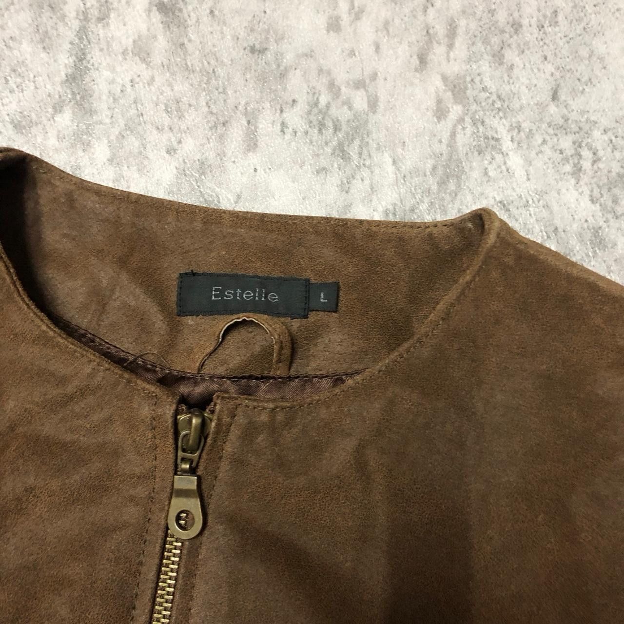 Other Brown suede leather jacket with zipper detail #leatherjacket Size L / US 10 / IT 46 - 3 Thumbnail