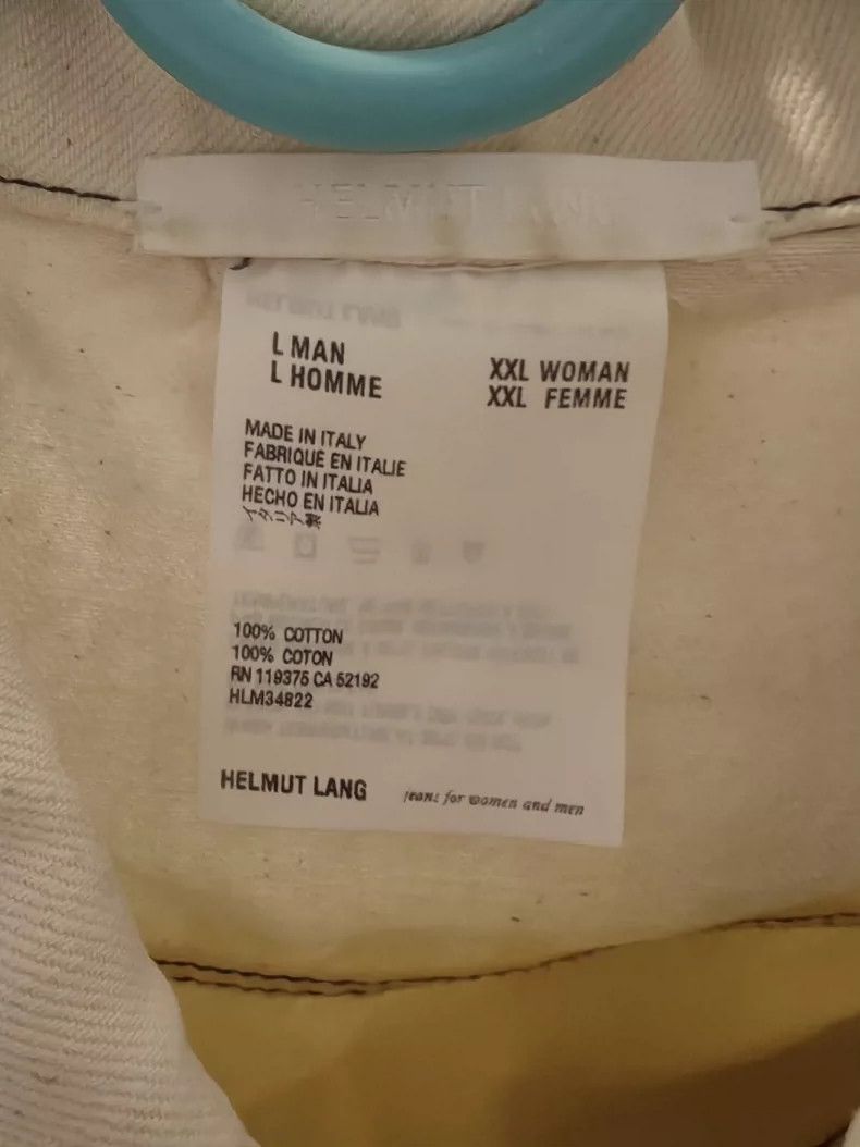 Helmut Lang HELMUT LANG White bright line, denim jacket overcoat Size US L / EU 52-54 / 3 - 3 Thumbnail