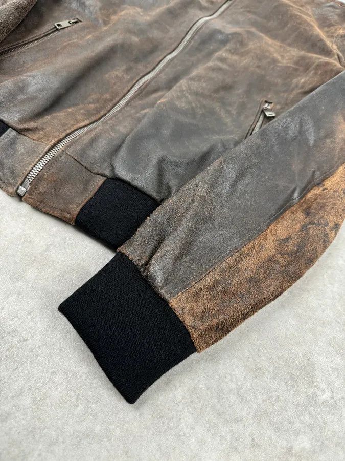Dolce & Gabbana 2000s Dolce & Gabbana Raw Brown Leather Bomber Jacket Size US M / EU 48-50 / 2 - 6 Thumbnail