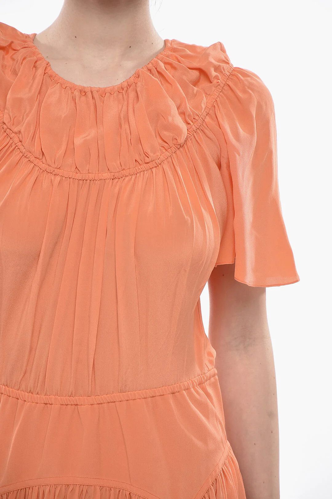 Marni og1mm0326 Silk Dress in Orange Size S / US 4 / IT 40 - 3 Thumbnail