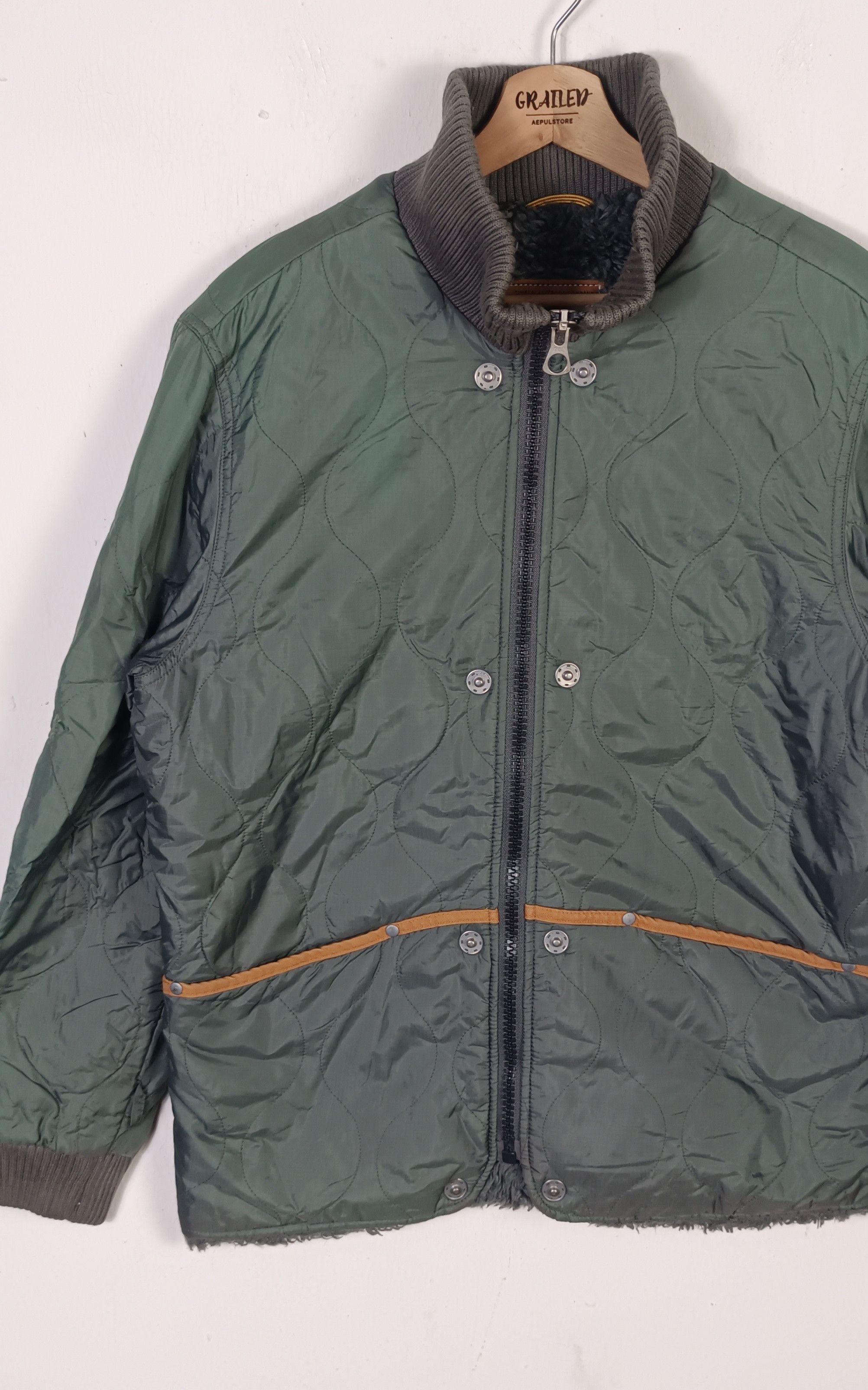 Japanese Brand × Timberland Timberland Boa-lined Quilted Bomber Jacket Lot 10061 Size US L / EU 52-54 / 3 - 4 Thumbnail
