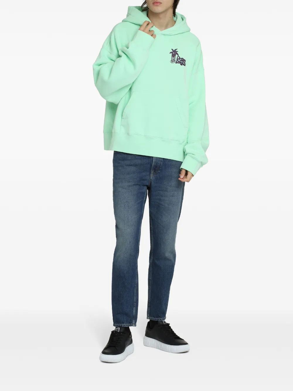 Palm Angels o1y0325 Logo Hoodie in Bright Green Size US XS / EU 42 / 0 - 4 Thumbnail