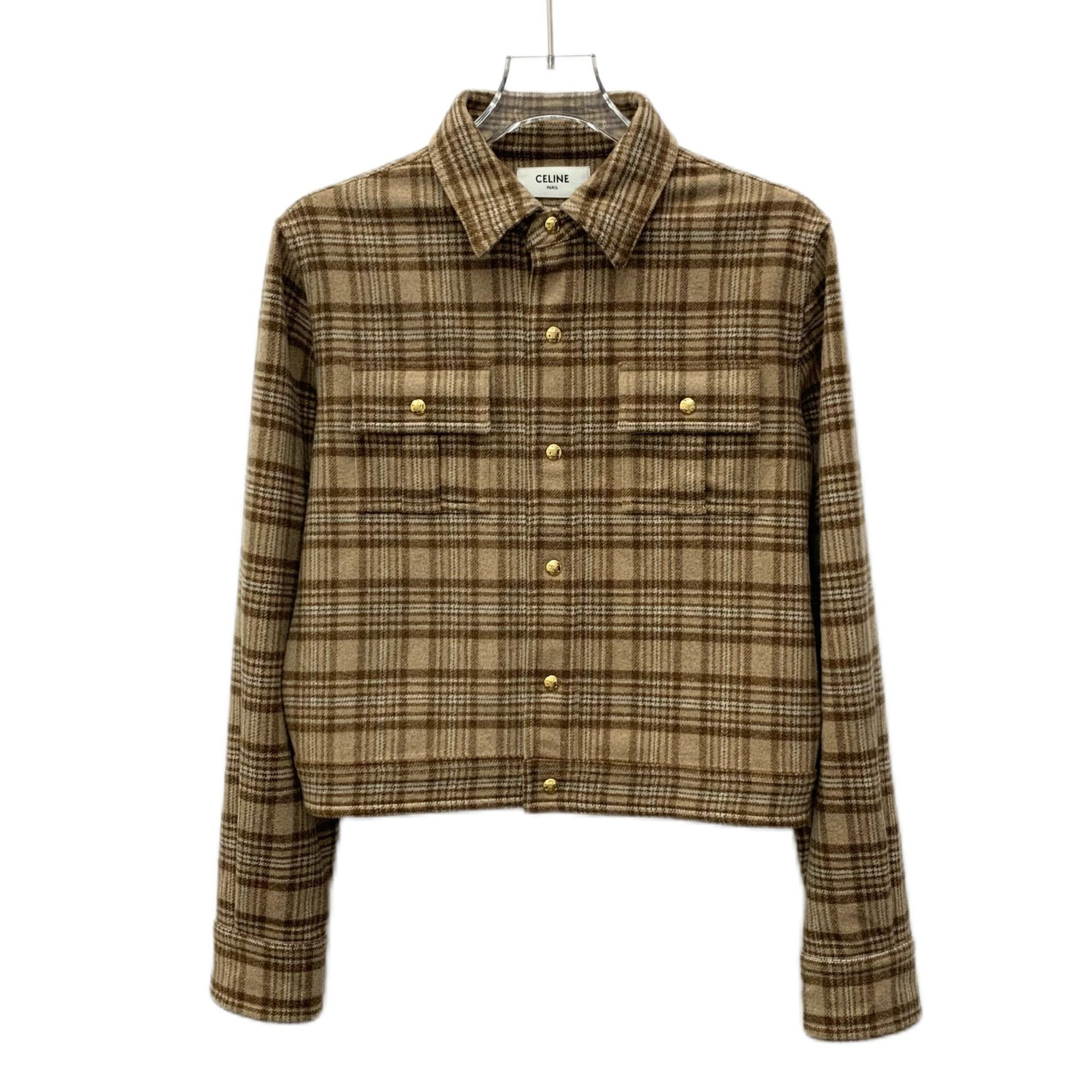 Celine Celine 2024 Brown Plaid Wool Jacket (Size XS) Size XS / US 0-2 / IT 36-38 - 1 Thumbnail