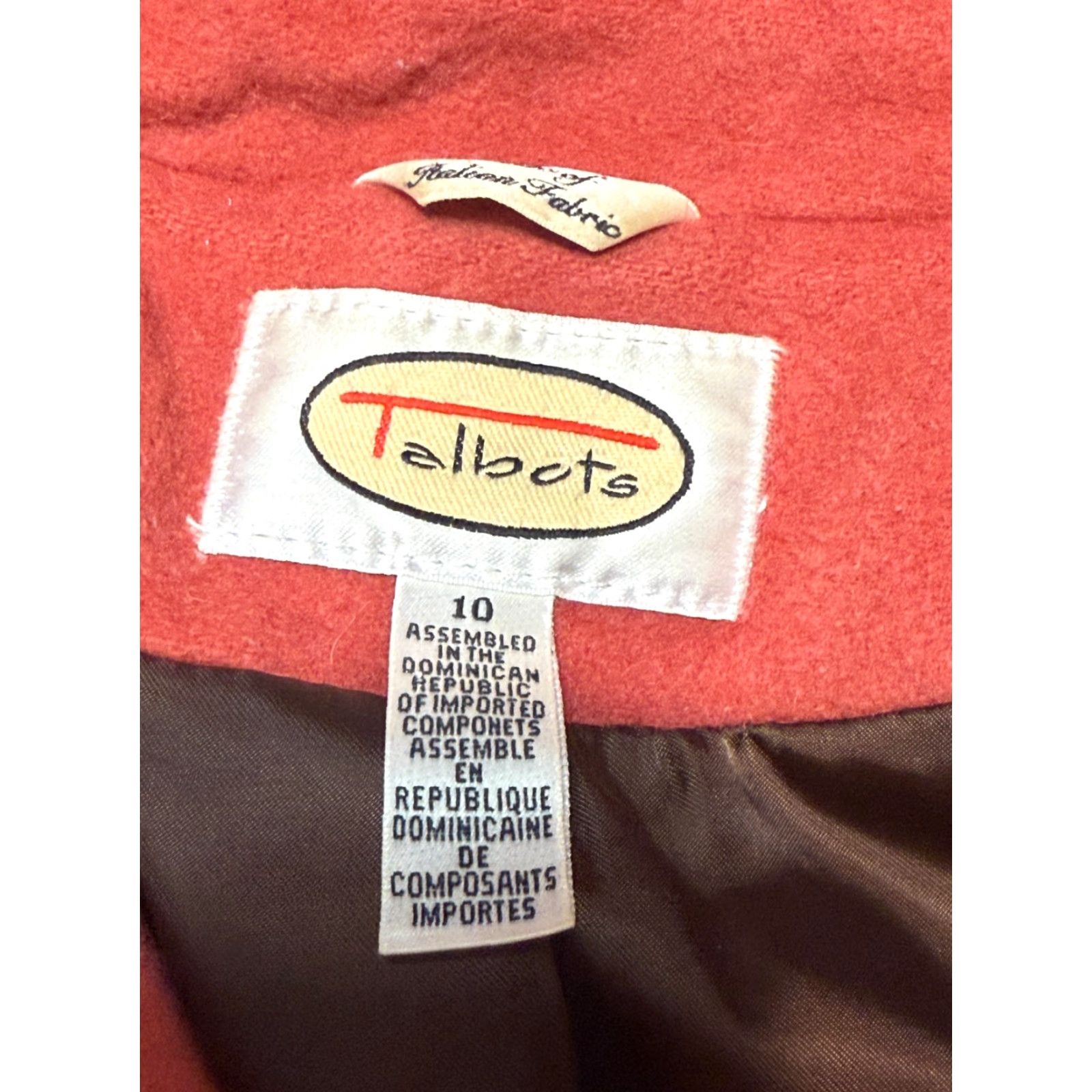 Talbots Talbots Womens Coat, Pea Coat, 100% Wool, Red, Button Up, Size 10, Regular, Dry Clean Only, Vintage No Size L / US 10 / IT 46 - 5 Thumbnail