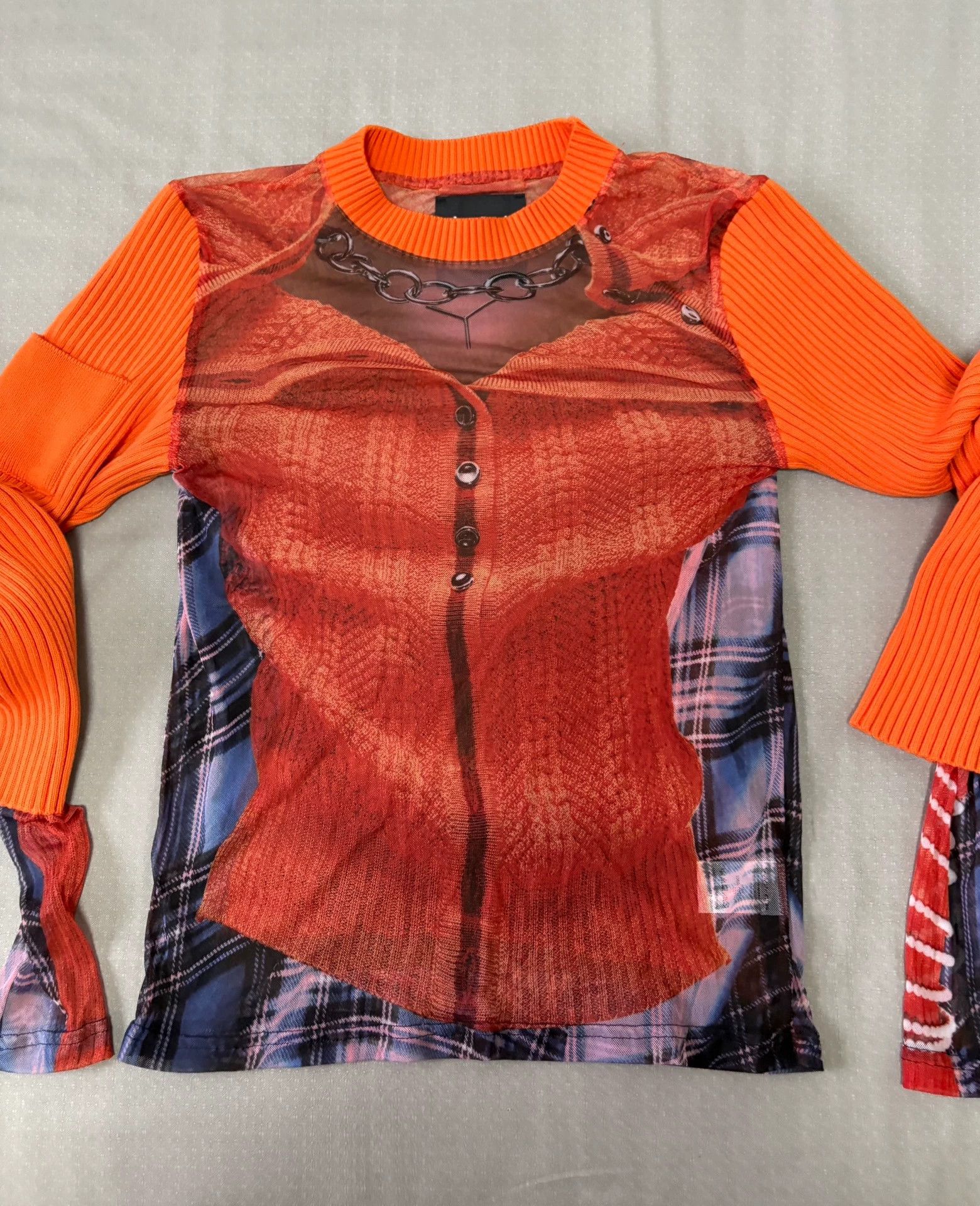 Y/Project Yproject x JPG 3D Figure Print Mesh Top Knit Sleeve Size XS / US 0-2 / IT 36-38 - 5 Thumbnail