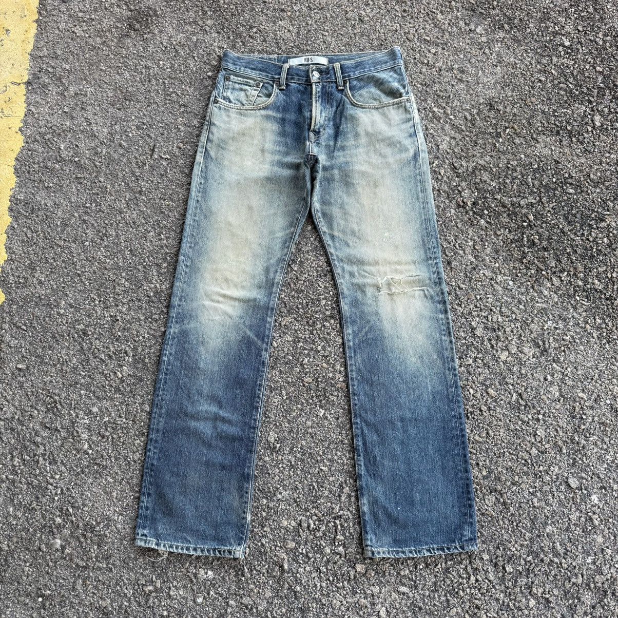 Edwin VINTAGE EDWIN MUD WASHER FADED RIPPEP JEAN DENIM PANTS Size US 33 - 2 Thumbnail