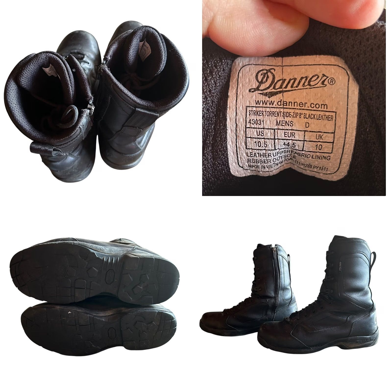 Danner Danner Men 10.5 D Striker Torrent 8" TFX-8 Tactical Side Zip Boot Black Gore-Tex Boots Size US 11 / EU 44 - 10 Thumbnail