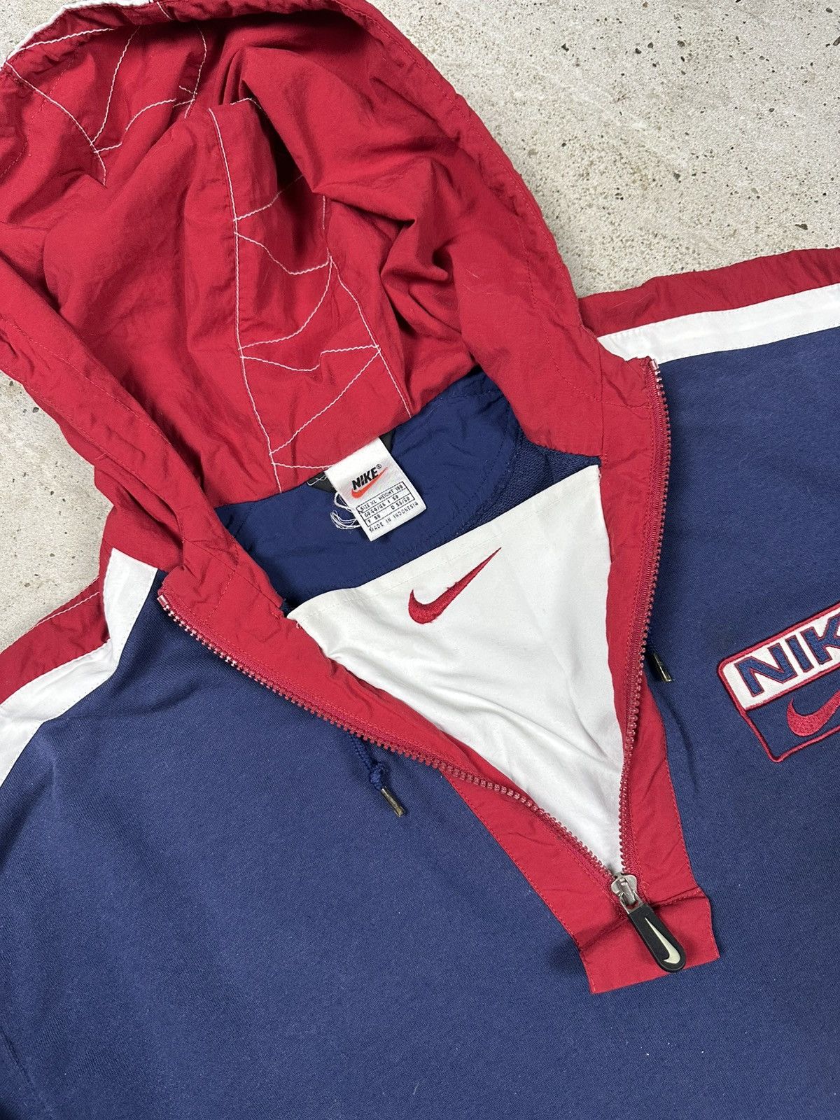 Nike Vintage 90s Nike Distressed Multi Swoosh Logo Hoodie Size US XL / EU 56 / 4 - 7 Thumbnail