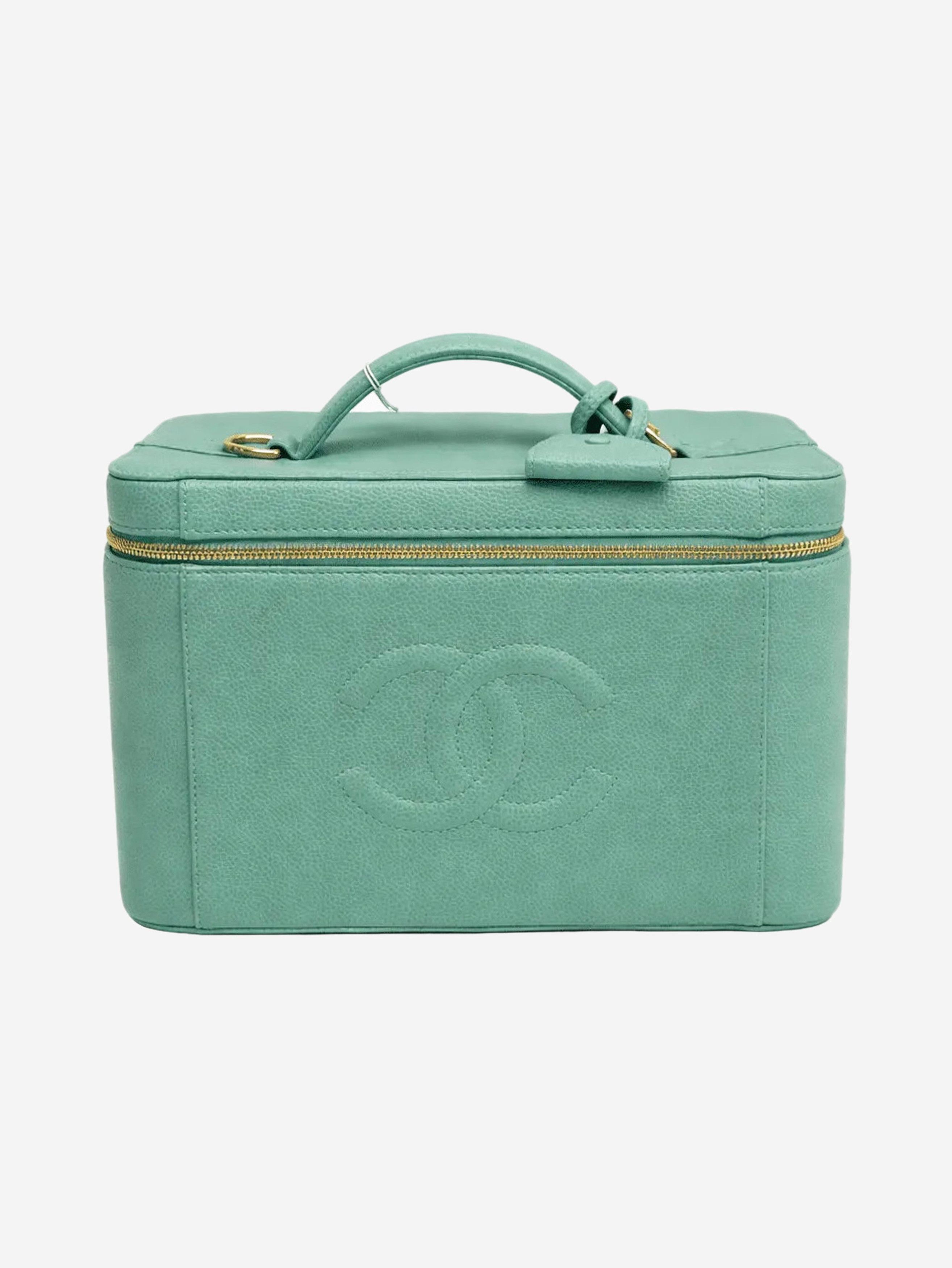 Chanel Teal vintage 1997 caviar 2way vanity bag Size ONE SIZE - 1 Thumbnail