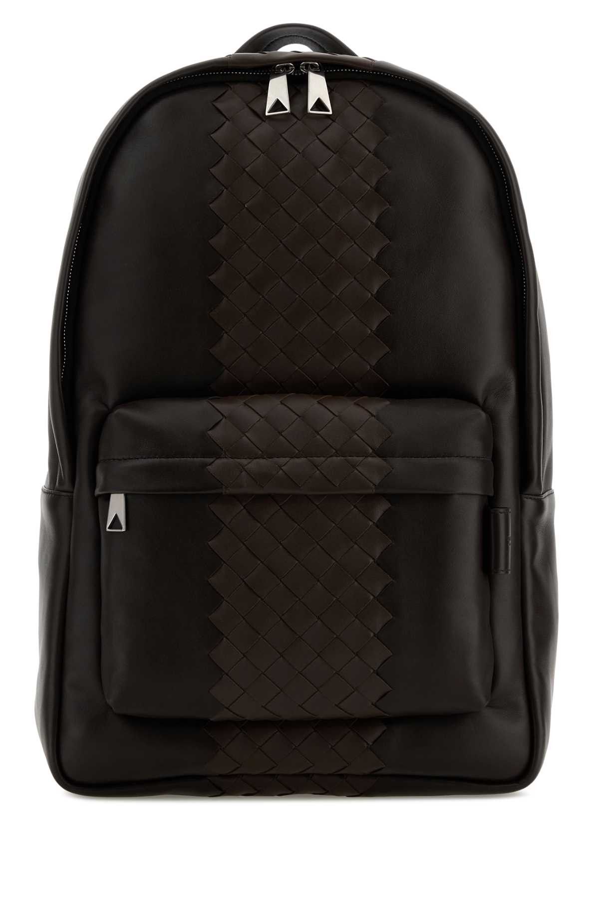 Bottega Veneta Dark Brown Leather Backpack Size ONE SIZE - 1 Thumbnail
