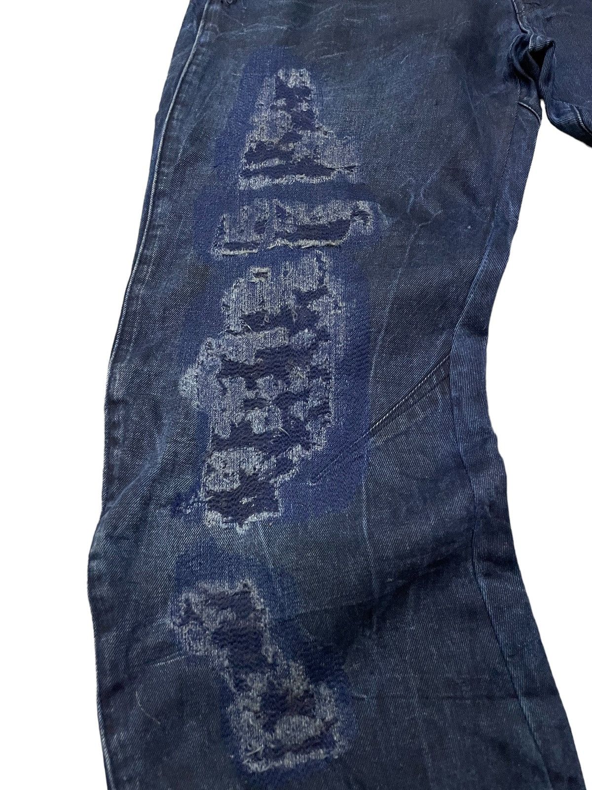 G-Star × Hysteric Glamour G Star Raw Engineered Curved Leg Crash Distressed Jeans Size US 30 / EU 46 - 13 Thumbnail