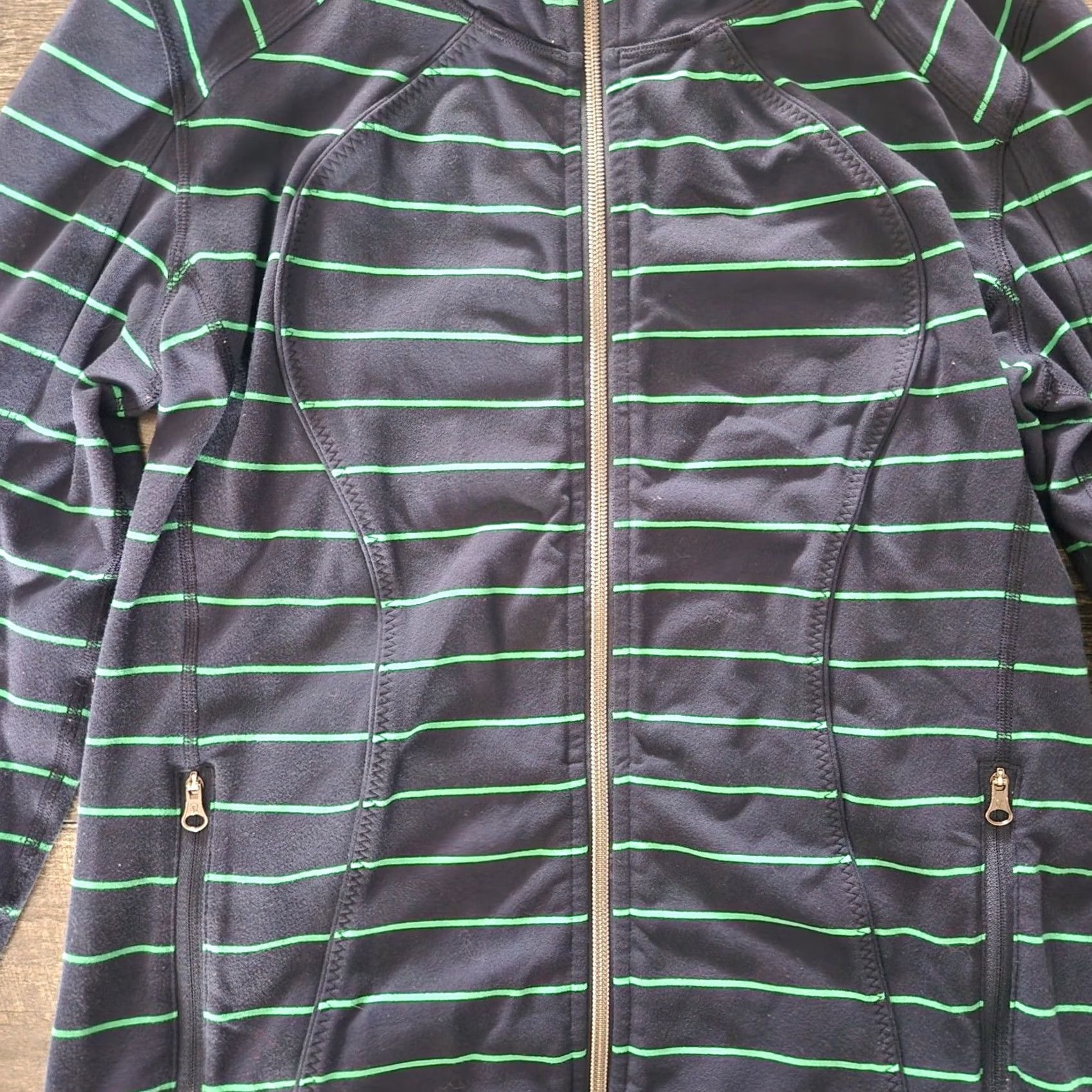 Lululemon Lululemon Asana Jacket Womens 10 Zip Mock Neck Blue Green Striped Athletic - Vintage Size L / US 10 / IT 46 - 5 Thumbnail