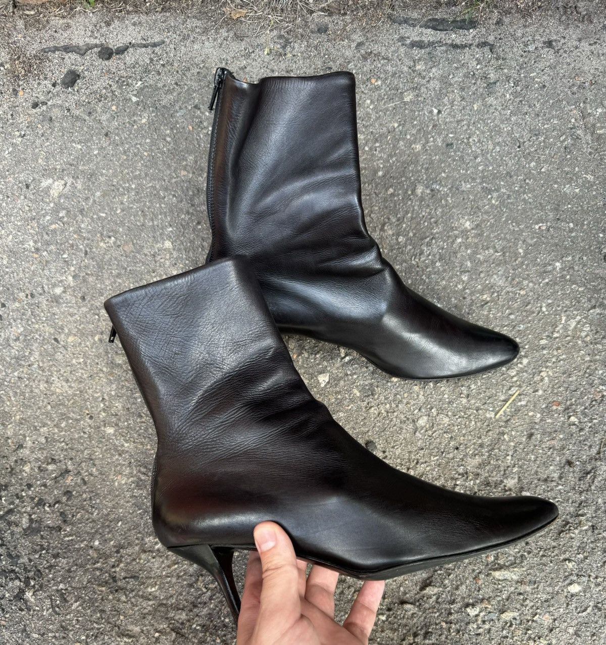 Helmut Lang Helmut Lang women leather high heel boots 39 size black Size US 9 / IT 39 - 5 Thumbnail
