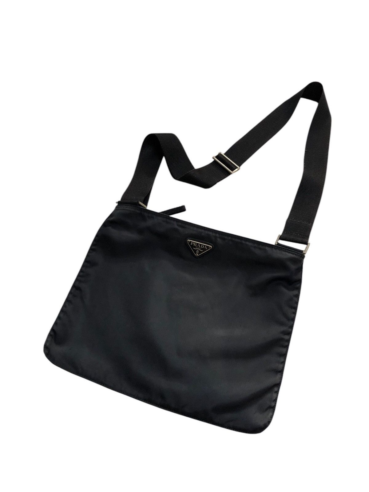 Authenticvintage 90's Prada Nylon Crossbody Bag in Black, Men's
