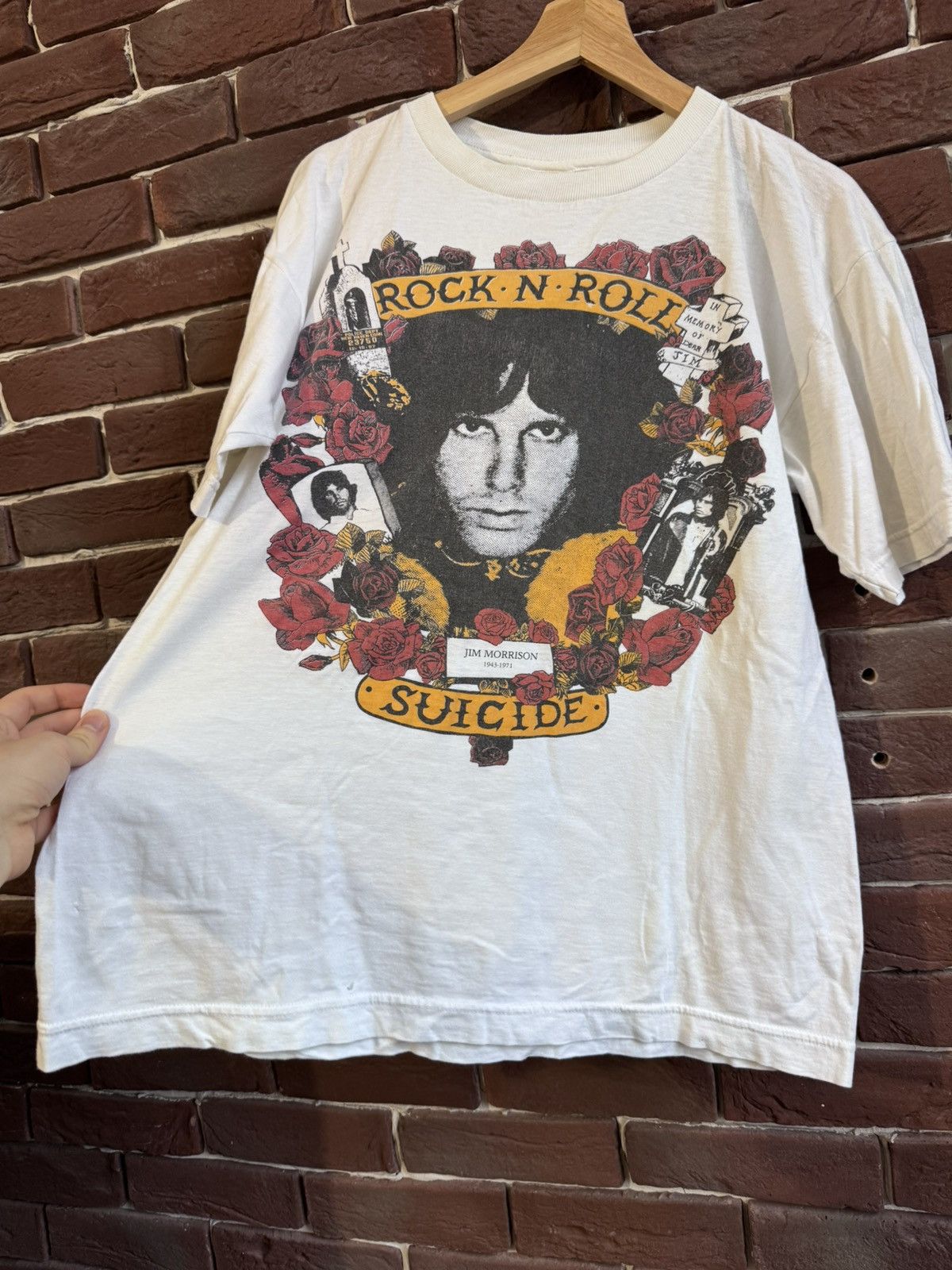Band Tees Rare Vintage 90s Jim Morrison Rock And Roll Suicide Band Tee Size US L / EU 52-54 / 3 - 7 Thumbnail